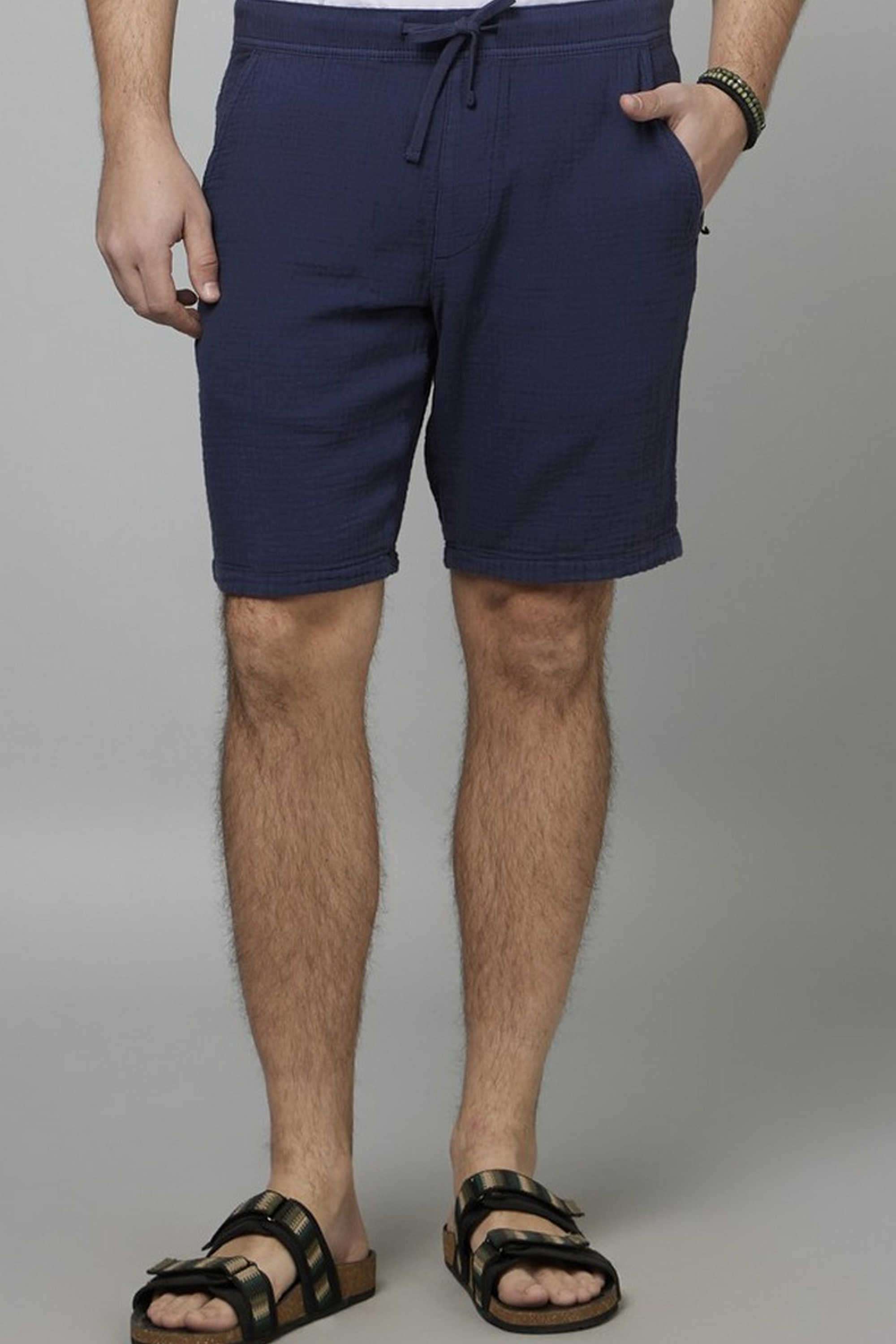 Solid-Cotton-Regular-Fit-Men-s-Shorts
