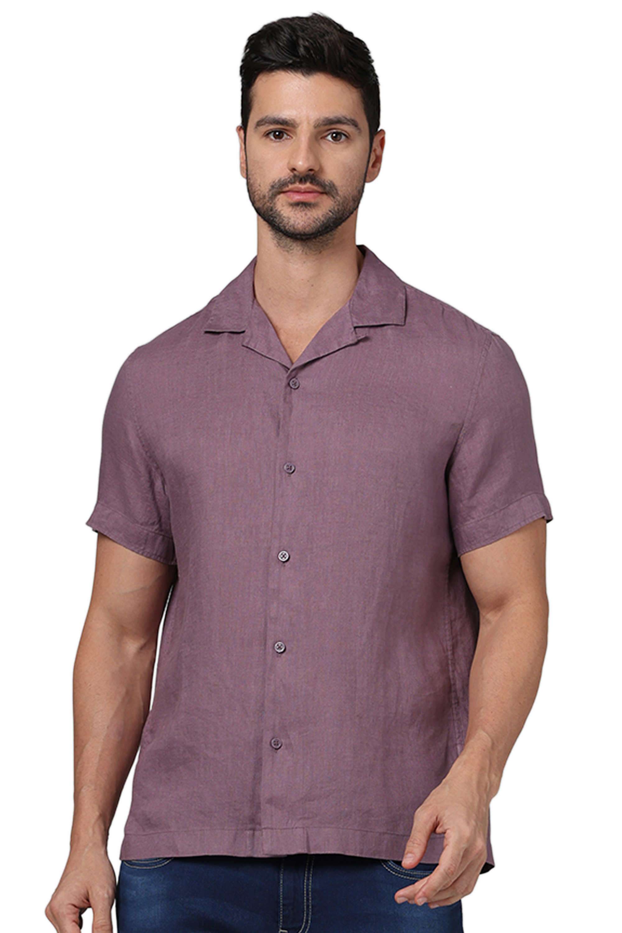 Solid-Linen-Regular-Fit-Men-s-Casual-Wear-Shirt