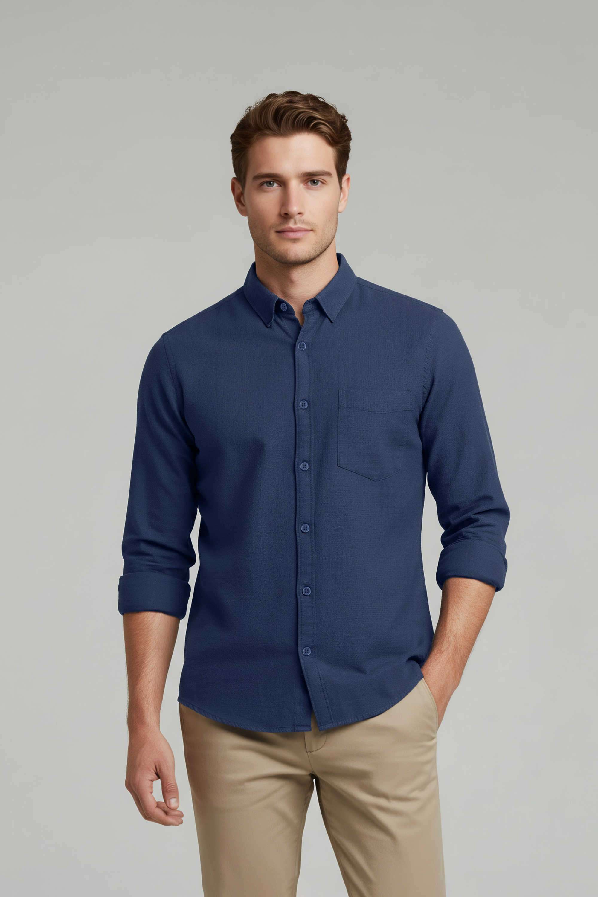 Solid-Linen-Regular-Fit-Men-s-Casual-Shirt
