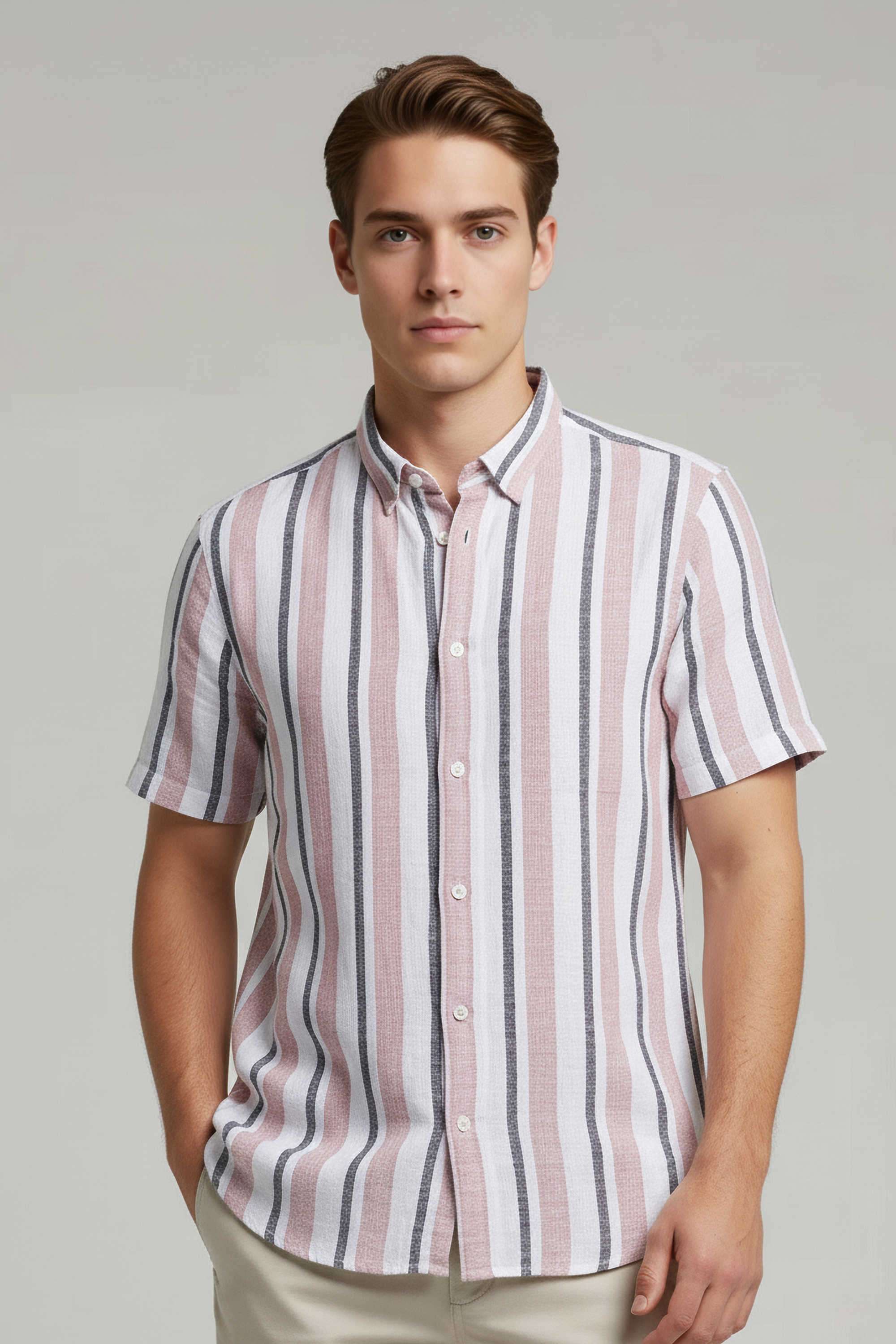 Solid-Cotton-Regular-Fit-Men-s-Casual-Shirt