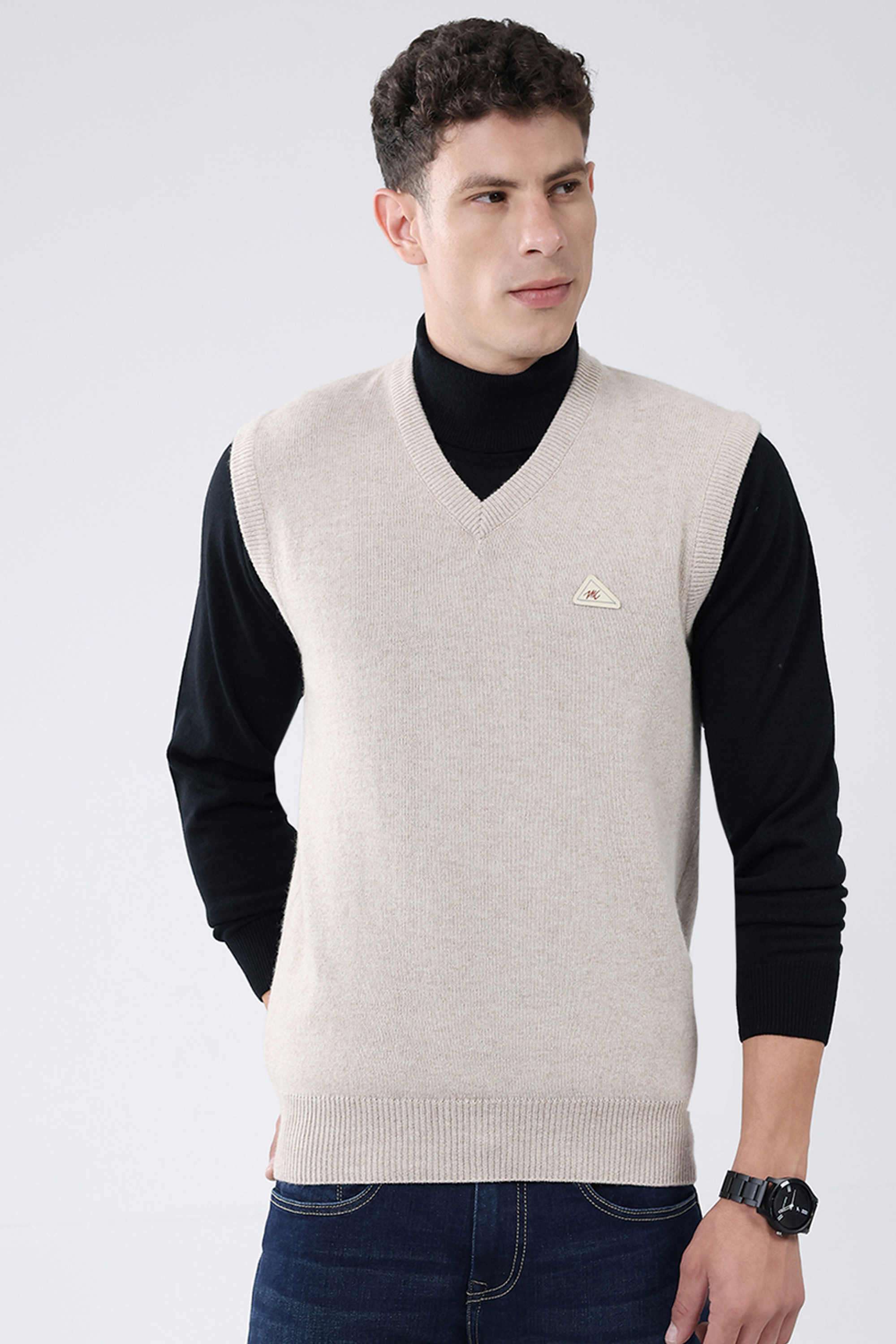 Solid-Wool-Round-Neck-Men-s-Pullover