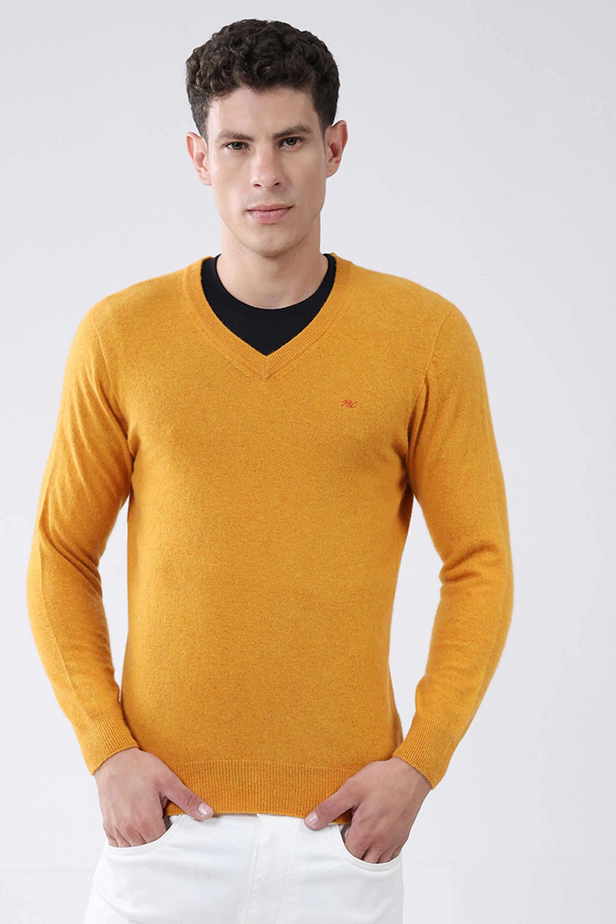 Solid-Wool-Round-Neck-Men-s-Pullover