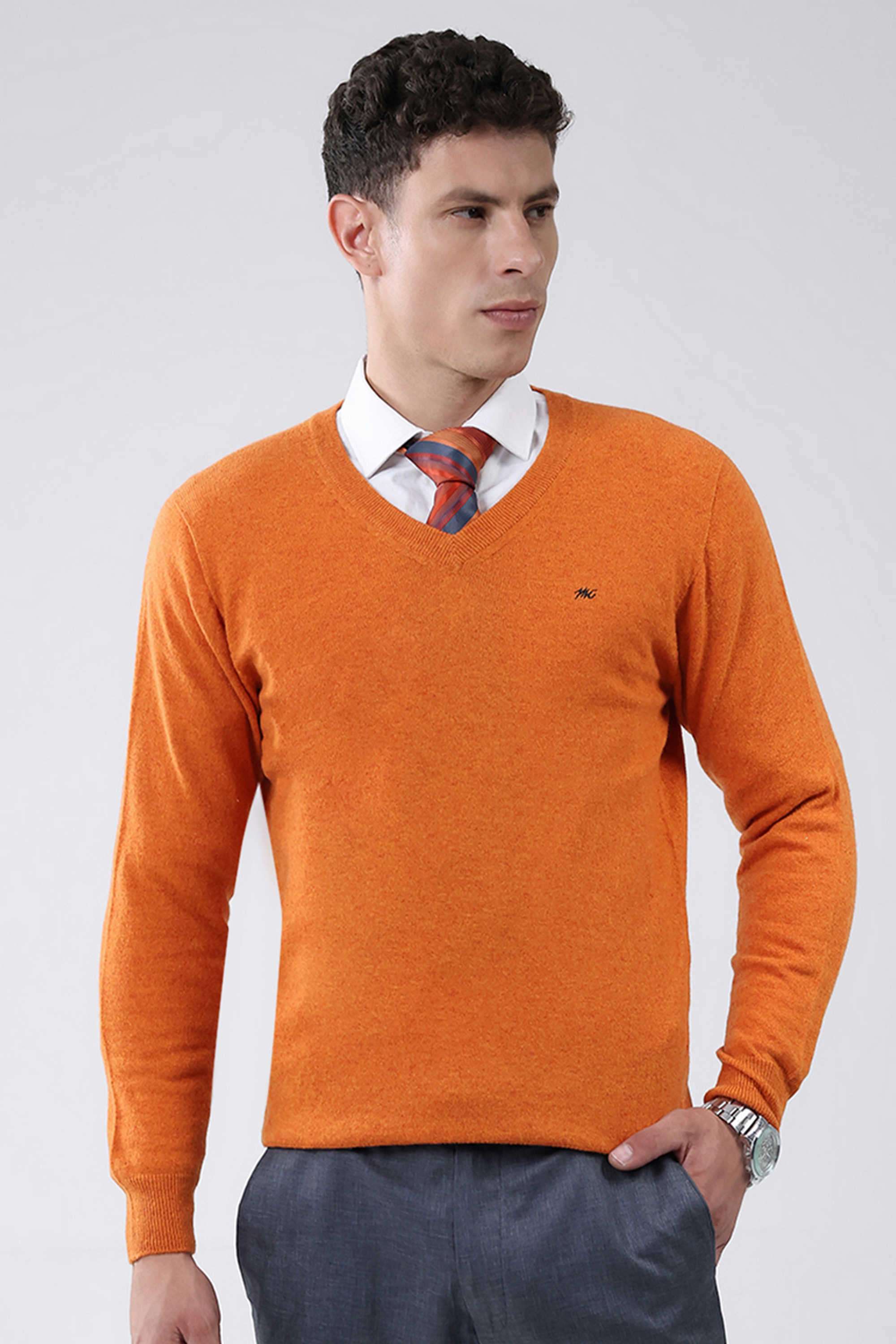 Solid-Wool-Round-Neck-Men-s-Pullover