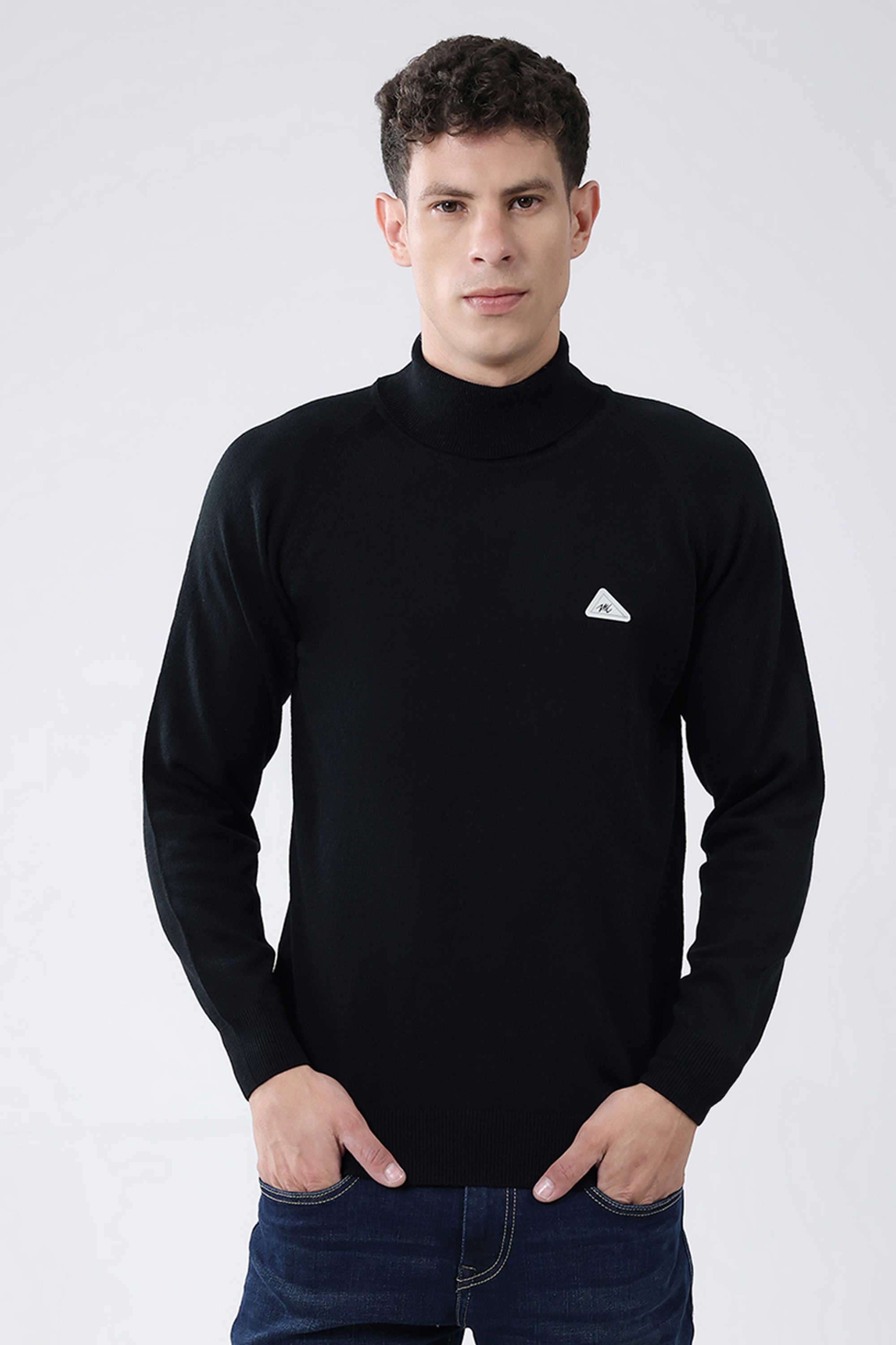 Solid-Wool-Round-Neck-Men-s-Pullover