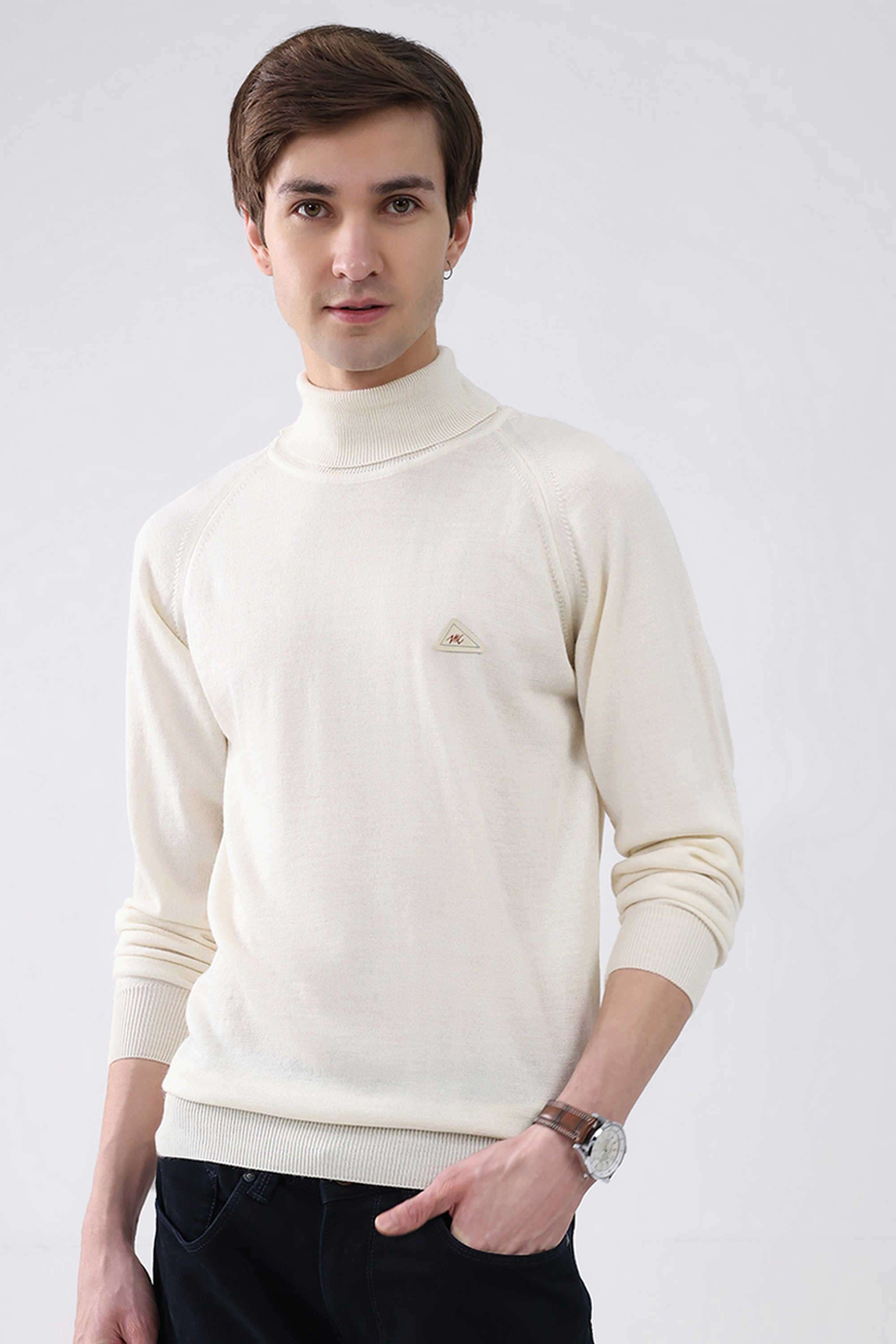 Solid-Wool-Round-Neck-Men-s-Pullover