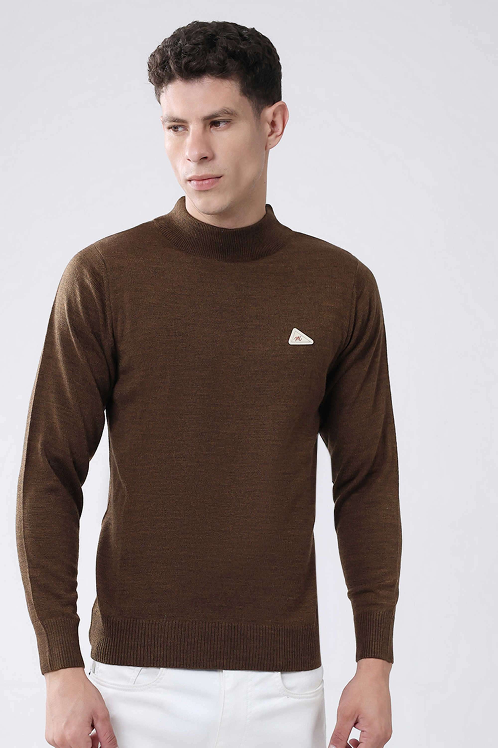 Solid-Wool-Round-Neck-Men-s-Pullover