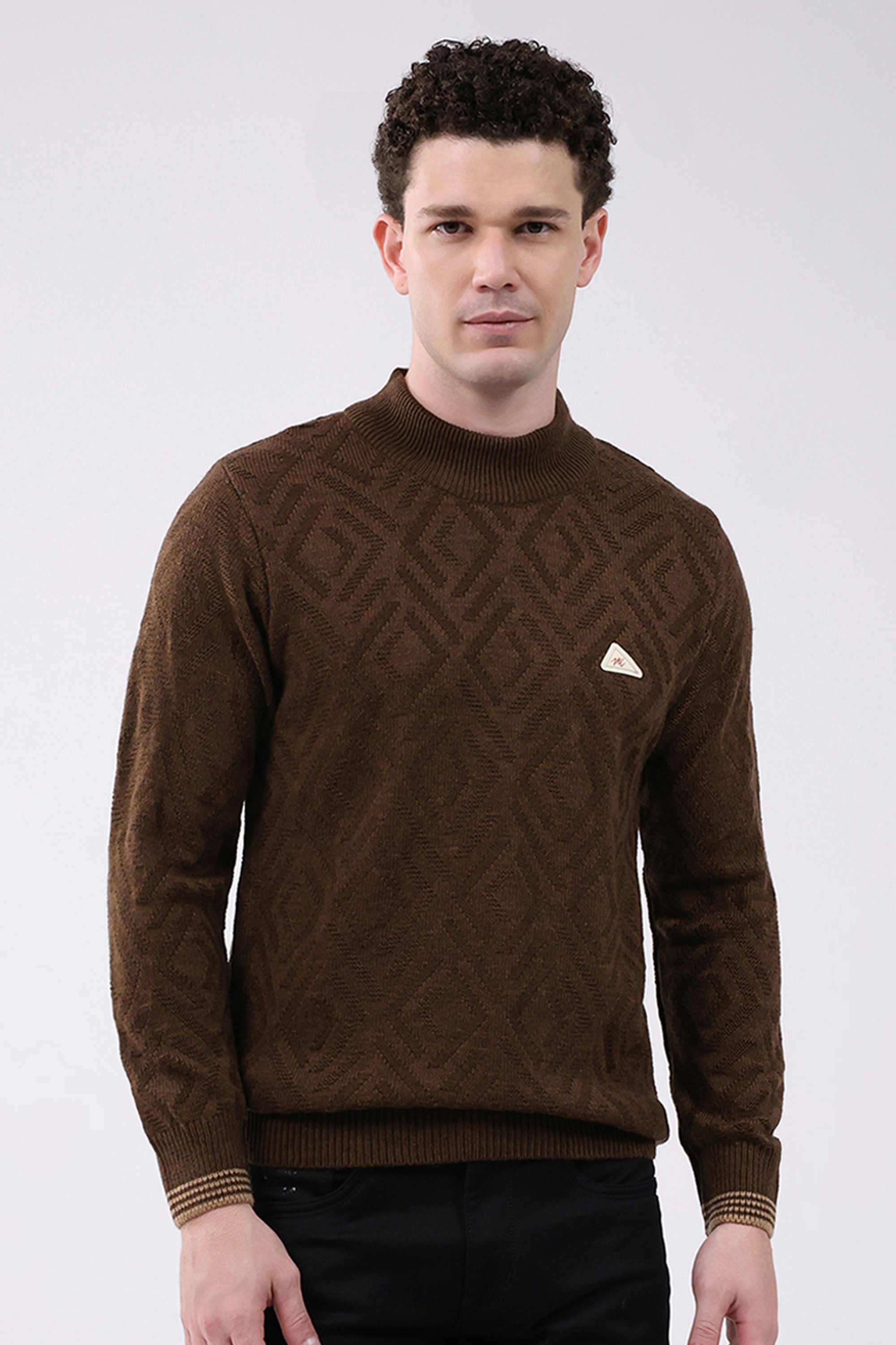 Solid-Wool-Round-Neck-Men-s-Pullover