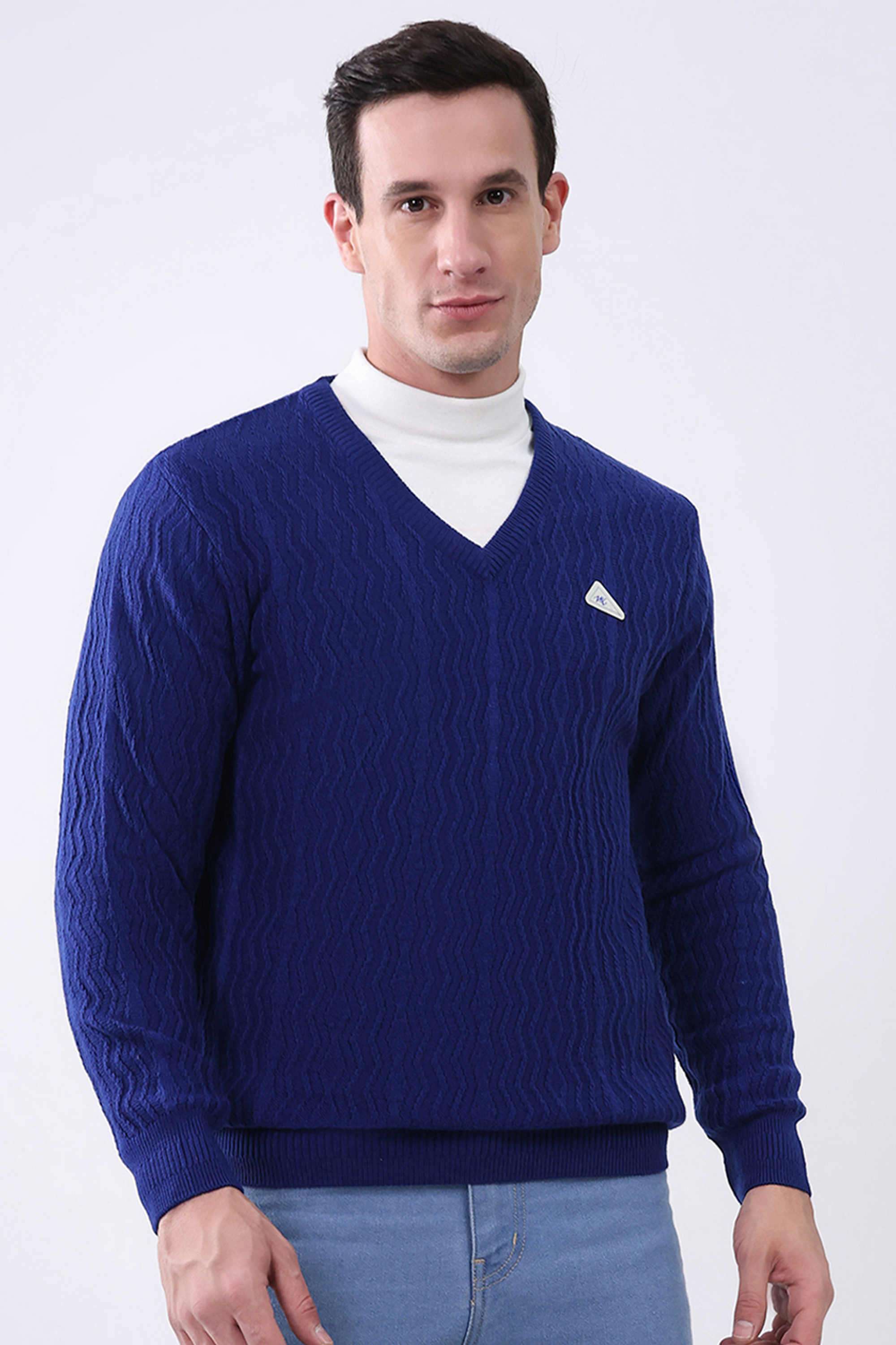 Solid-Wool-Round-Neck-Men-s-Pullover