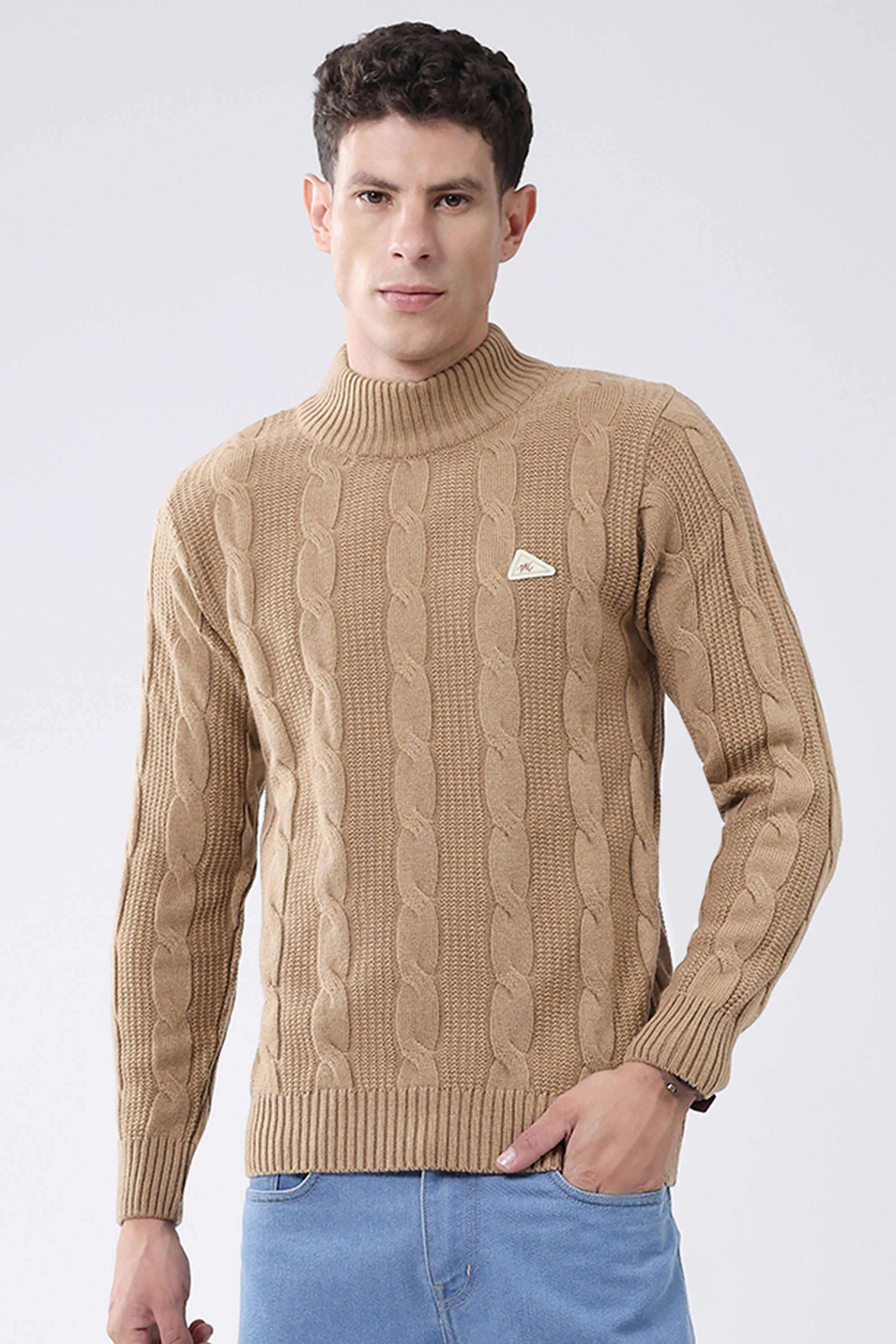 Solid-Wool-Round-Neck-Men-s-Pullover