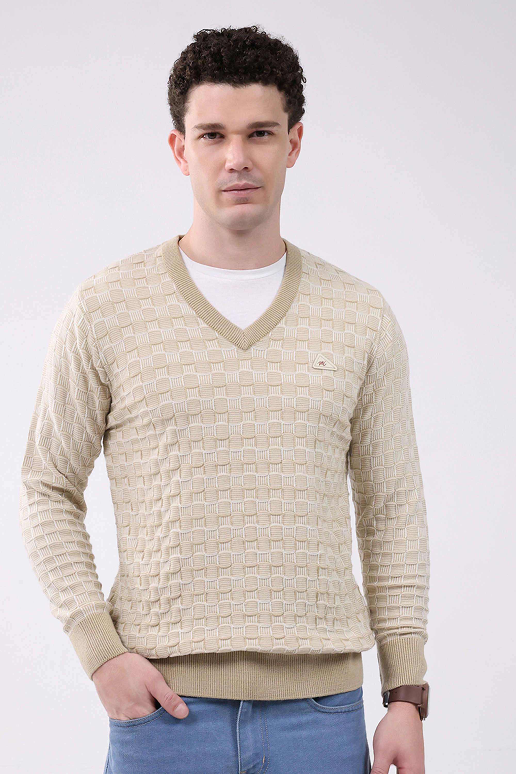 Solid-Wool-Round-Neck-Men-s-Pullover