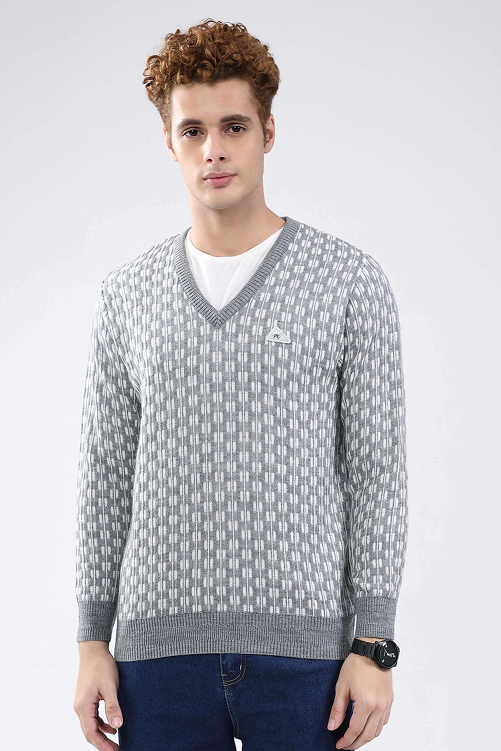 Solid-Wool-Round-Neck-Men-s-Pullover