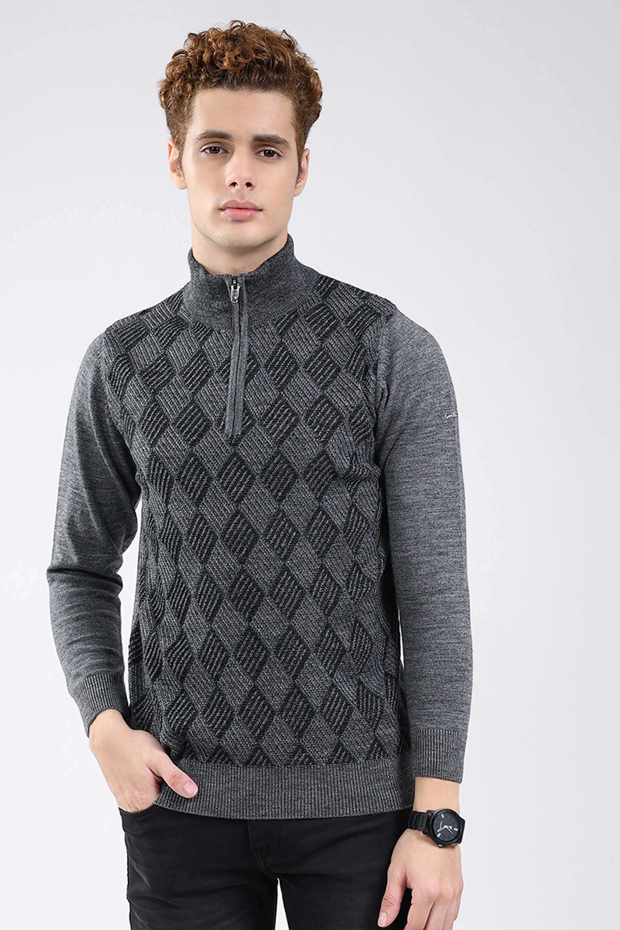 Solid-Wool-Round-Neck-Men-s-Pullover