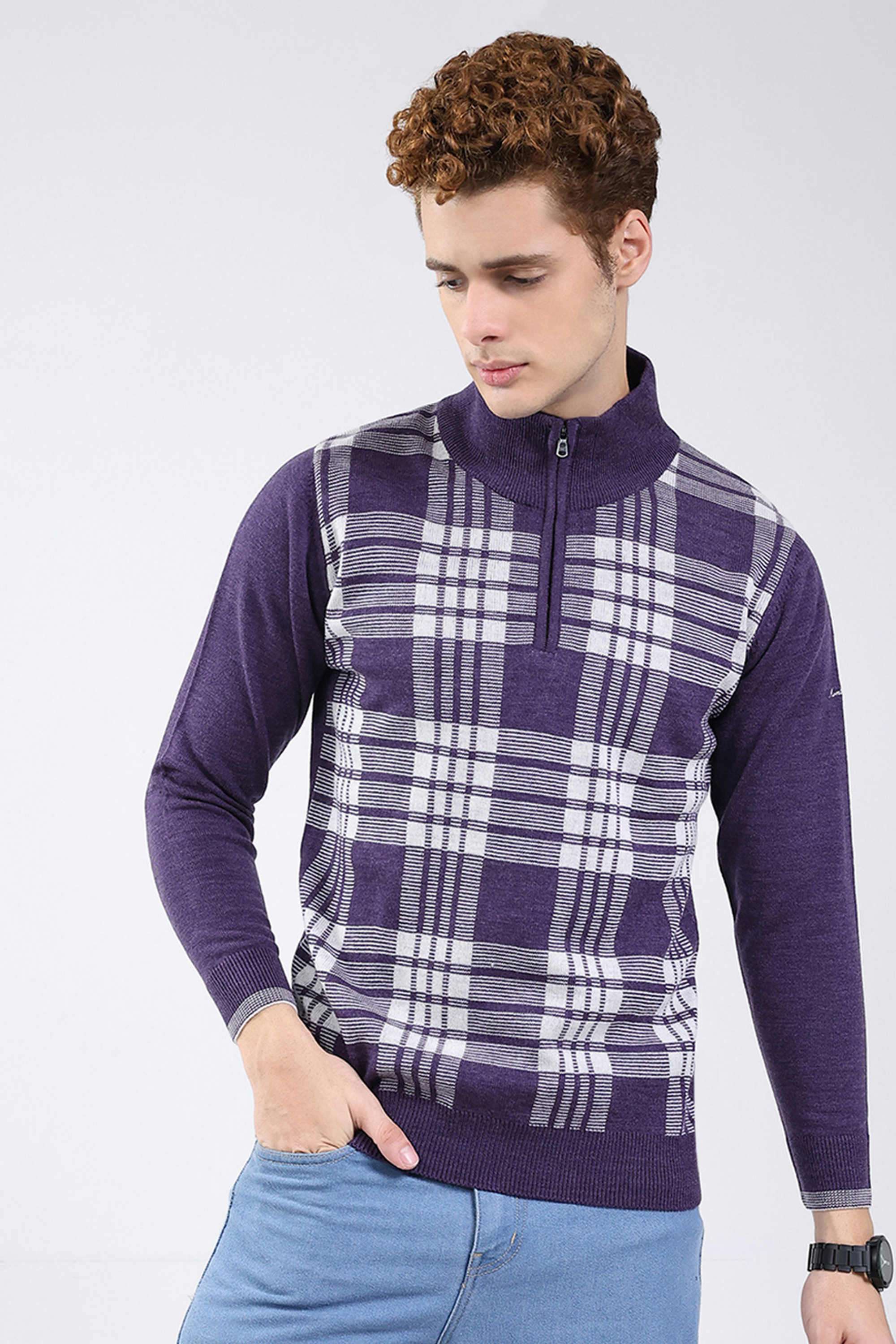 Solid-Wool-Round-Neck-Men-s-Pullover