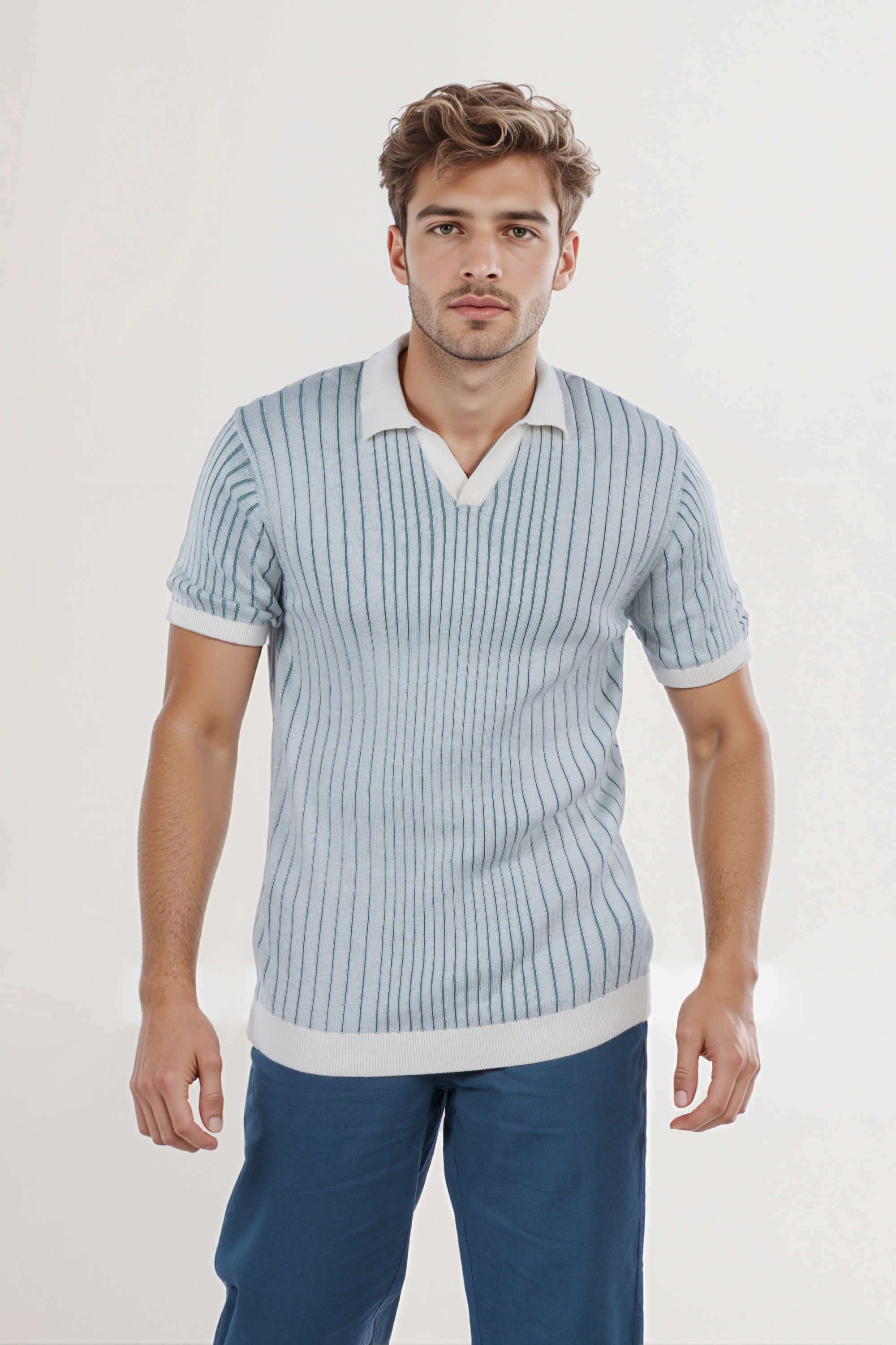 Stripes-Cotton-Regular-Fit-Men-Polo-T-Shirt