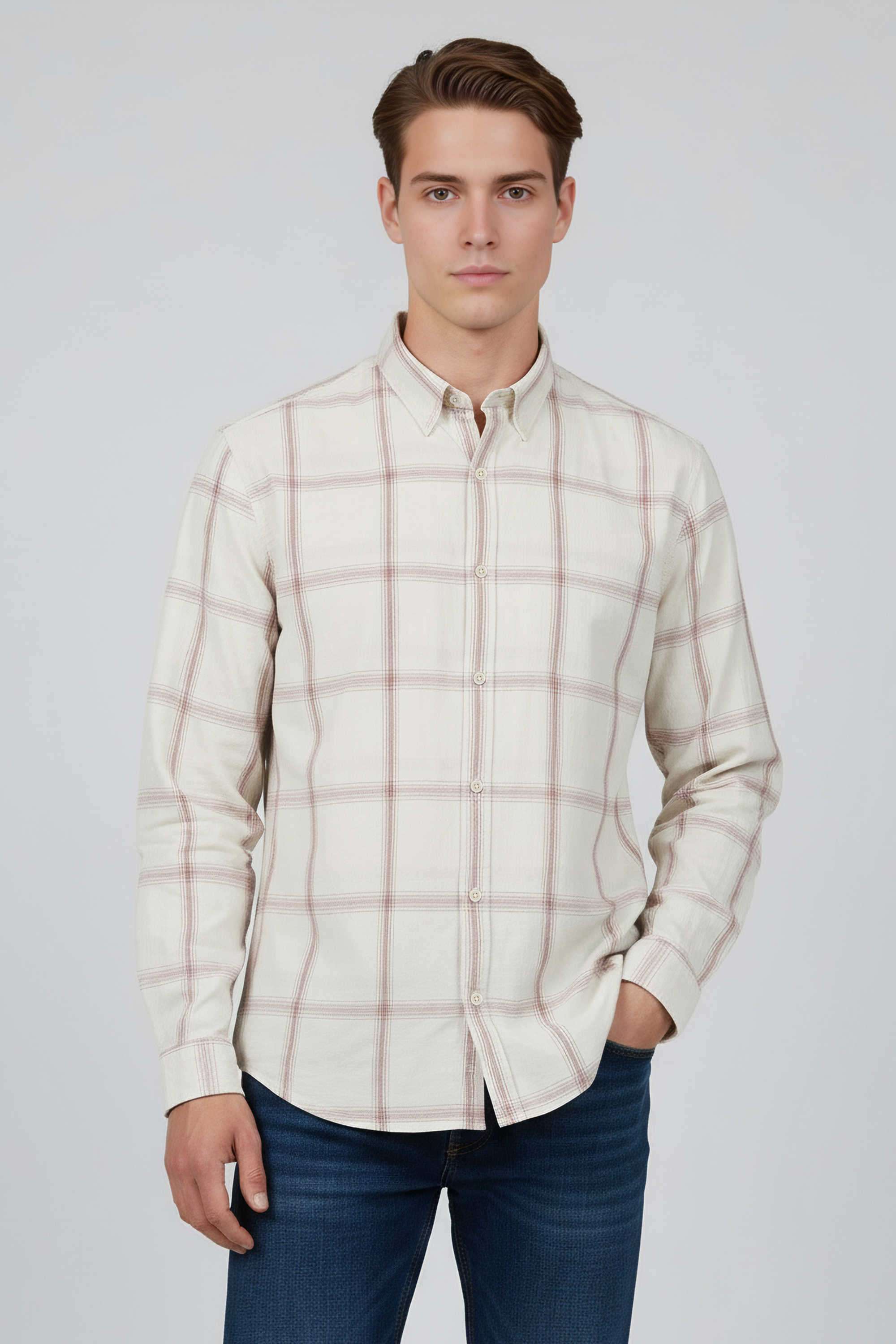 Solid-Cotton-Regular-Fit-Men-s-Casual-Shirt
