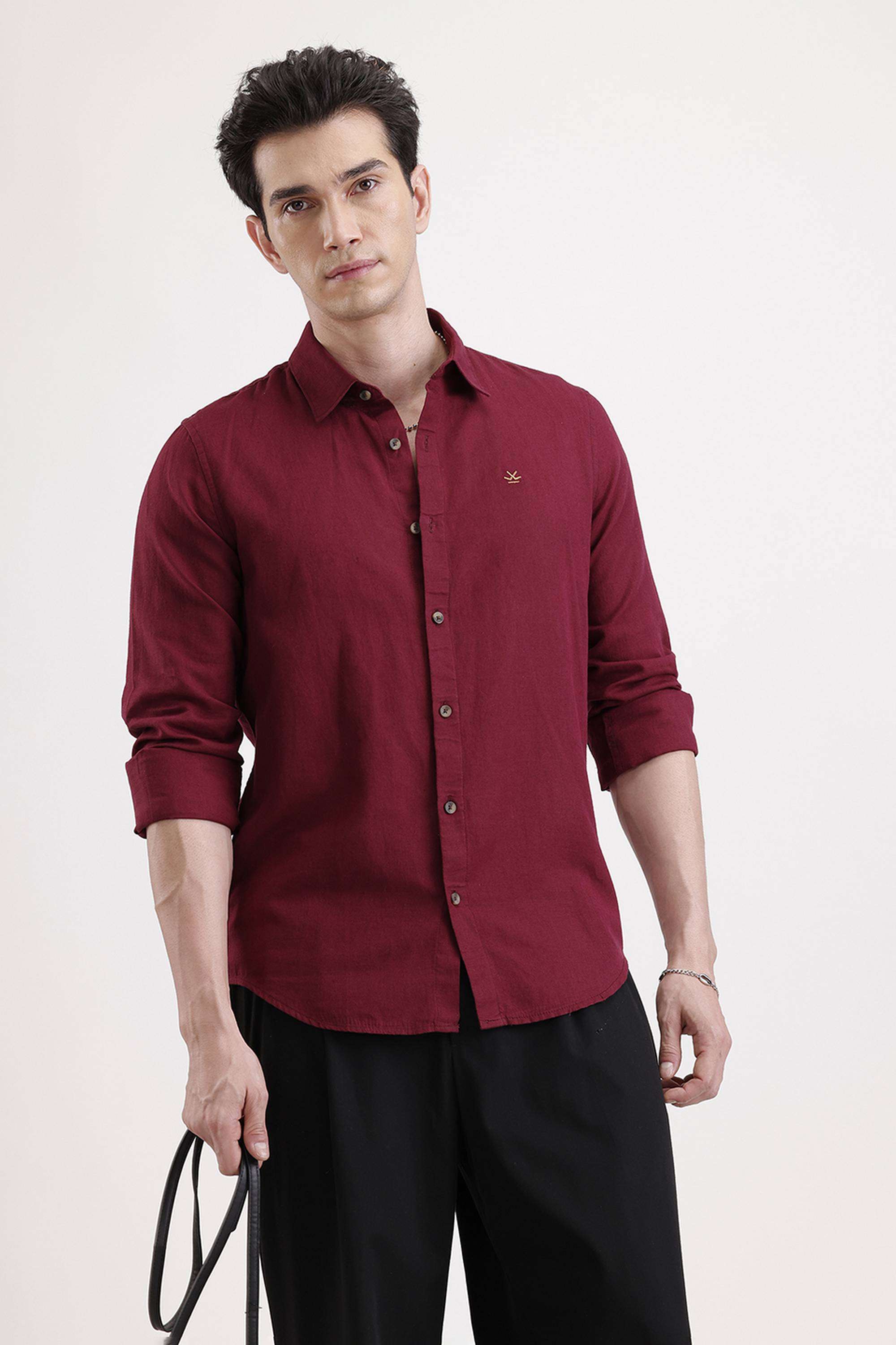 Solid-Cotton-Regular-Fit-Men-s-Shirt