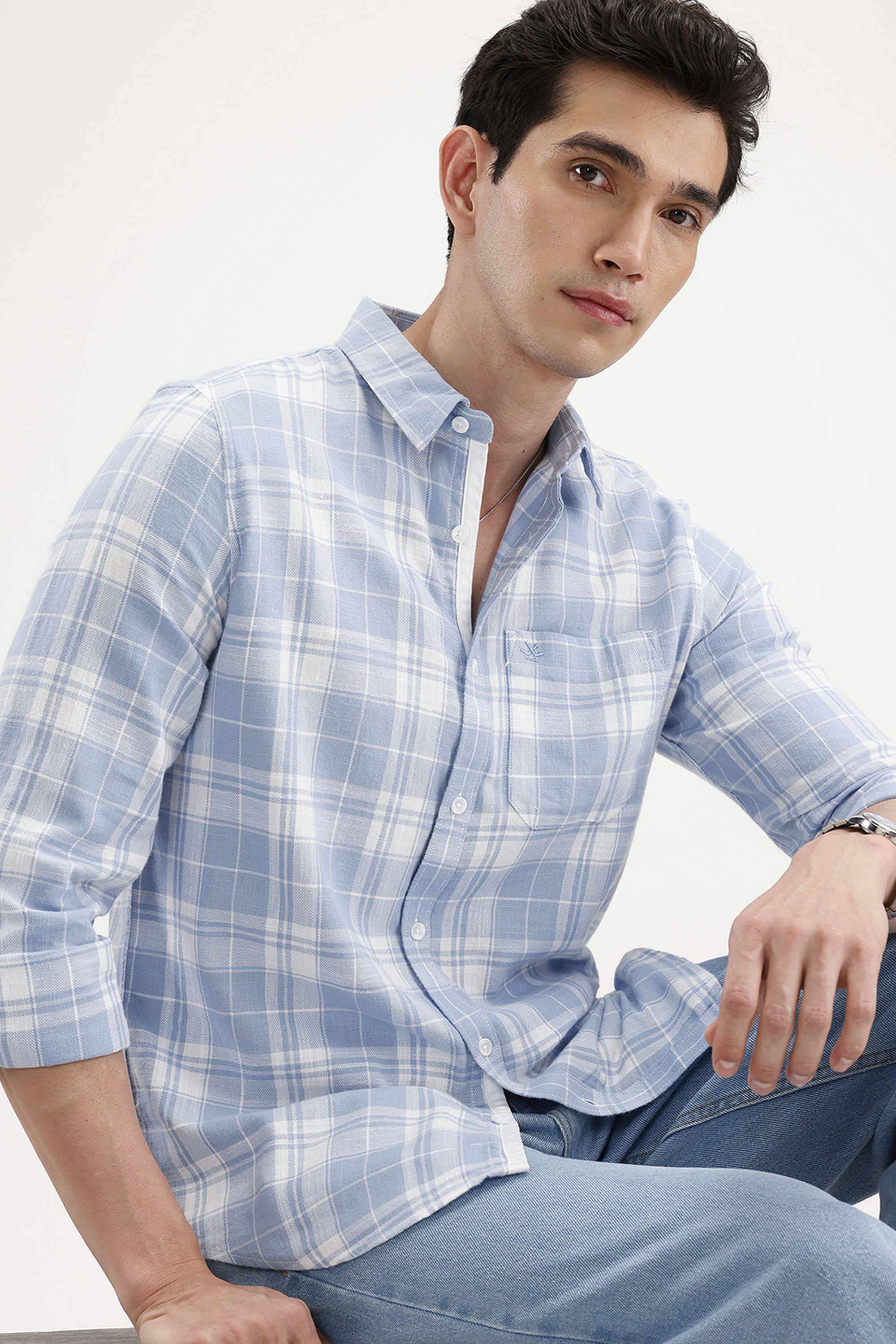 Checks-Cotton-Regular-Fit-Men-s-Casual-Wear-Shirt
