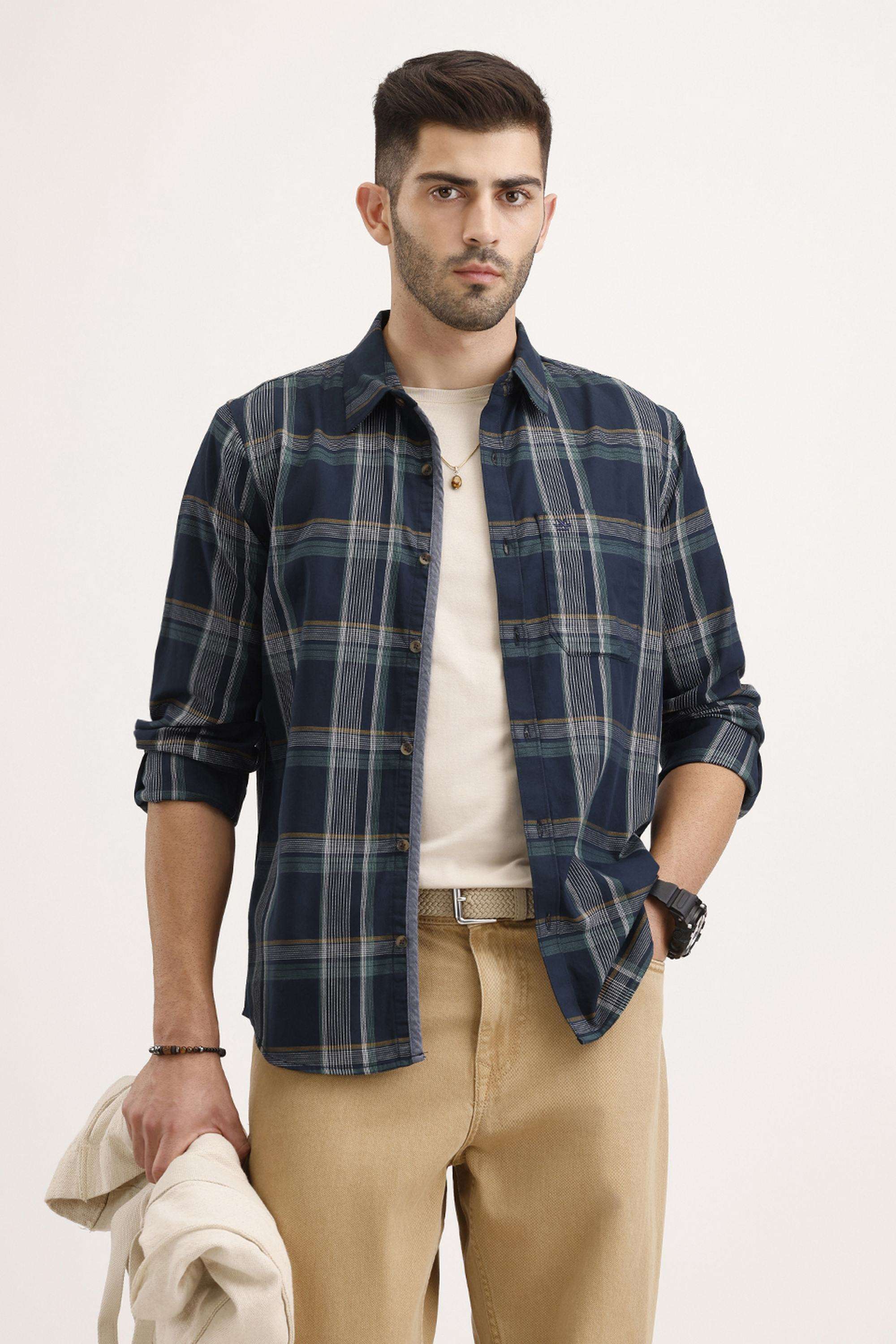Solid-Cotton-Regular-Fit-Men-s-Casual-Shirt
