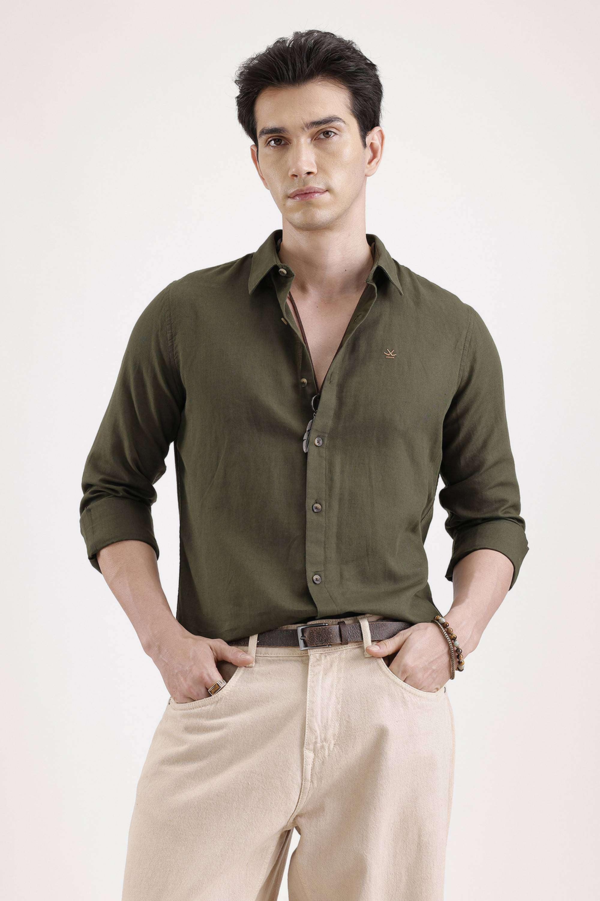 Solid-Cotton-Regular-Fit-Men-s-Shirt