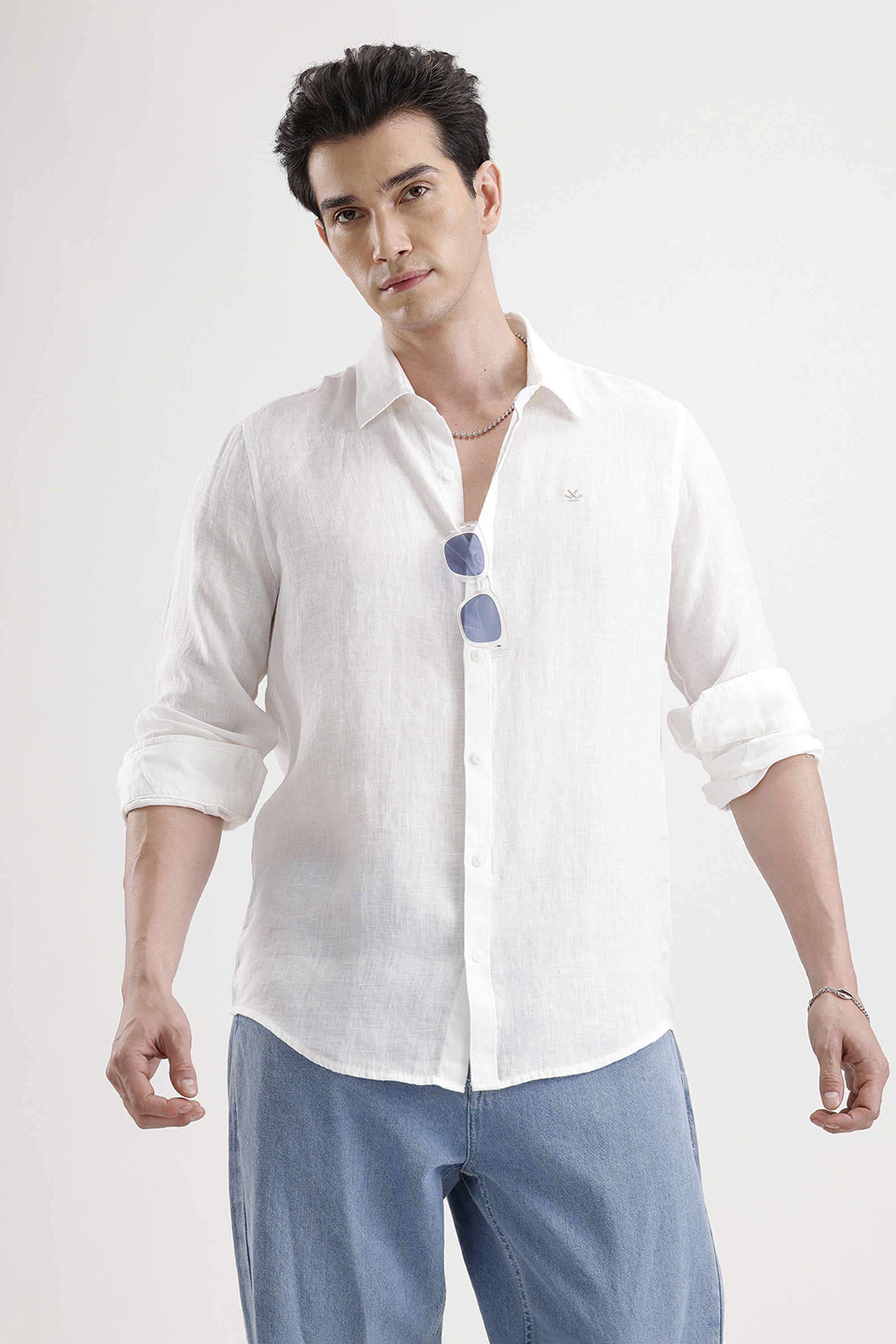 Solid-Cotton-Regular-Fit-Men-s-Casual-Wear-Shirt