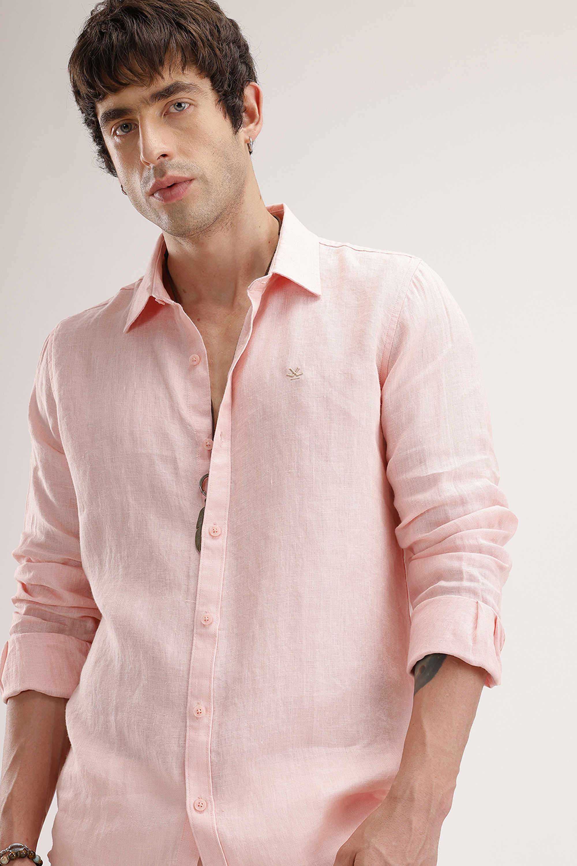 Solid-Cotton-Regular-Fit-Men-s-Casual-Wear-Shirt