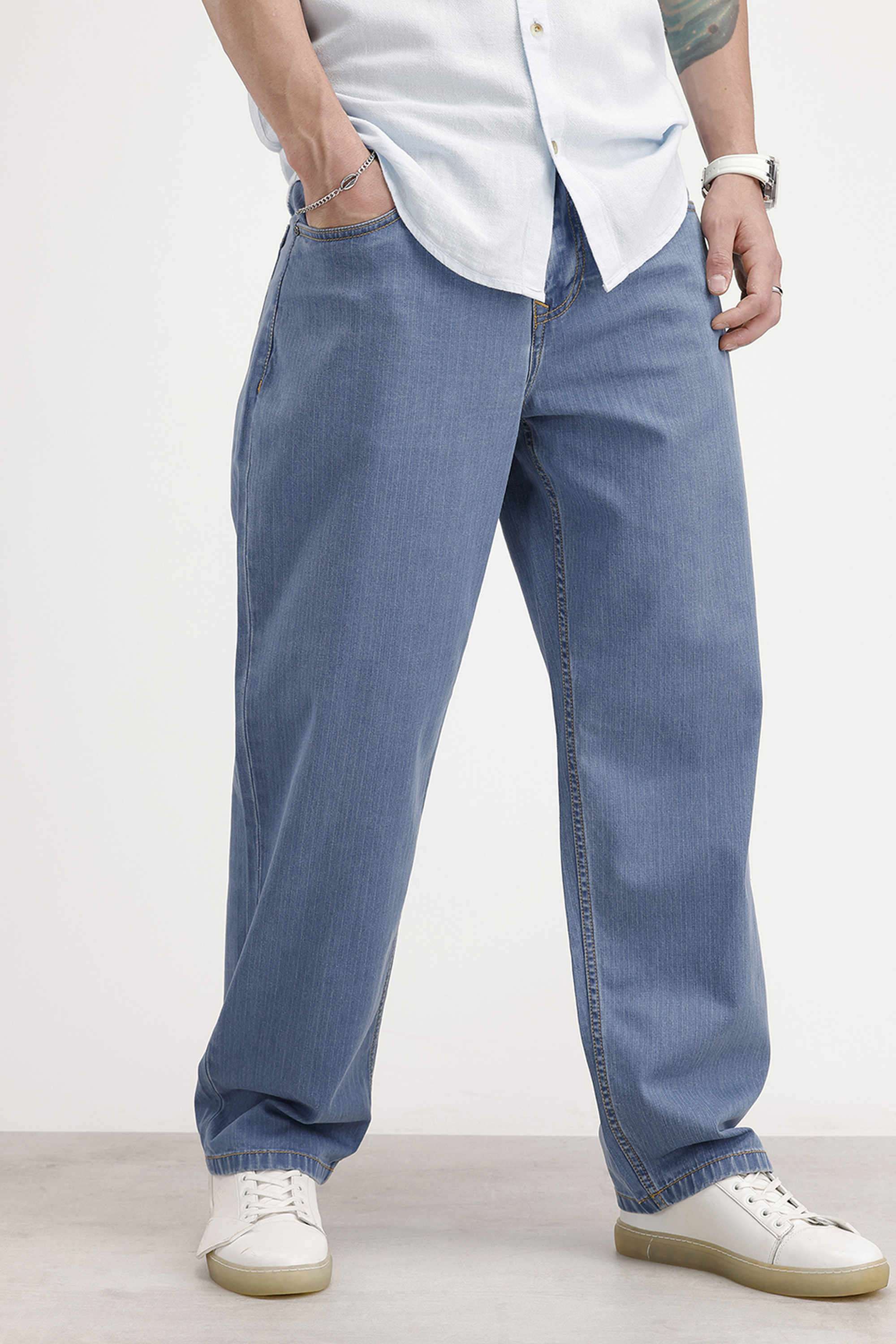 Light-Wash-Cotton-Regular-Fit-Men-s-Jeans