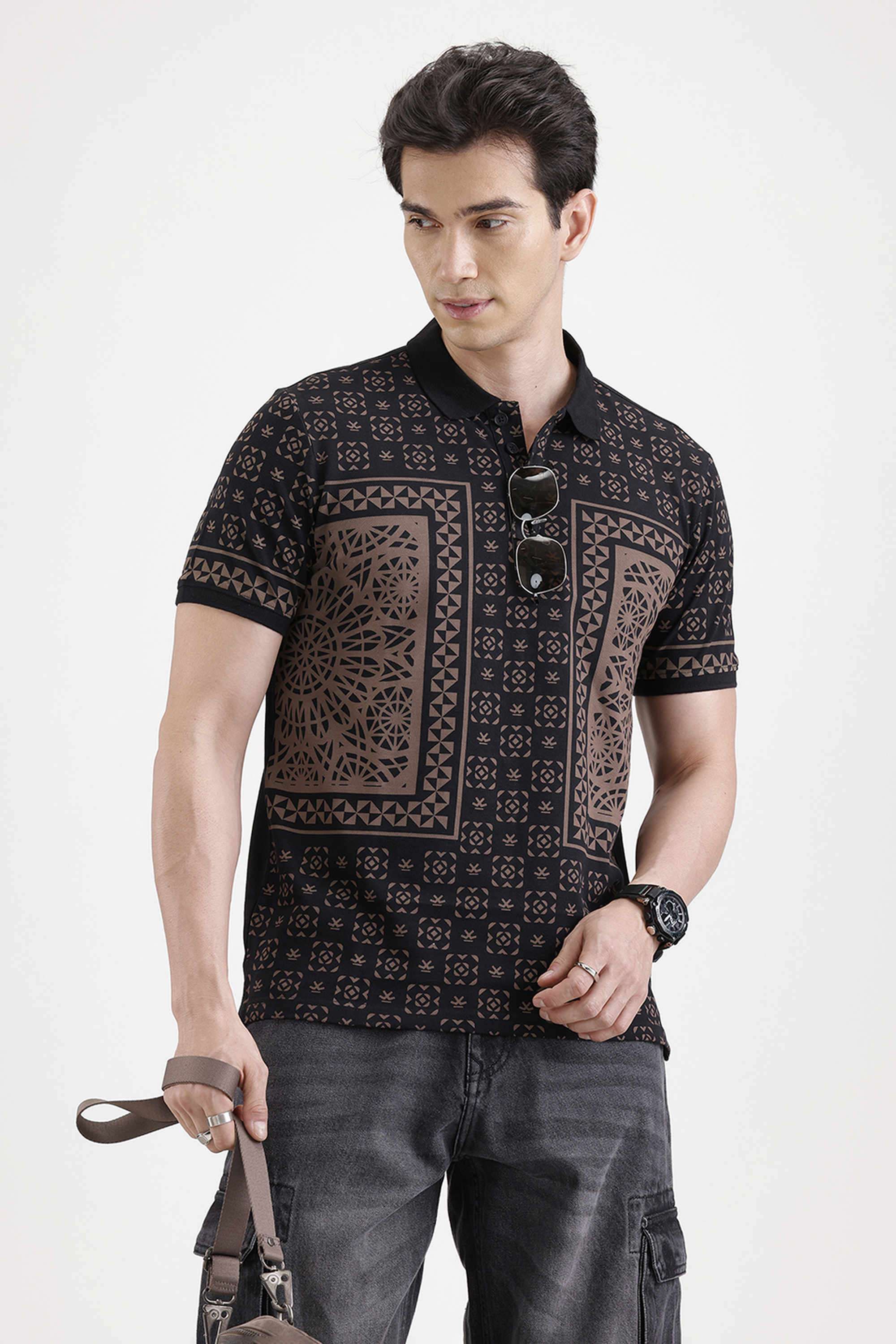 Geometric-Print-Cotton-Polo-Men-s-T-Shirt