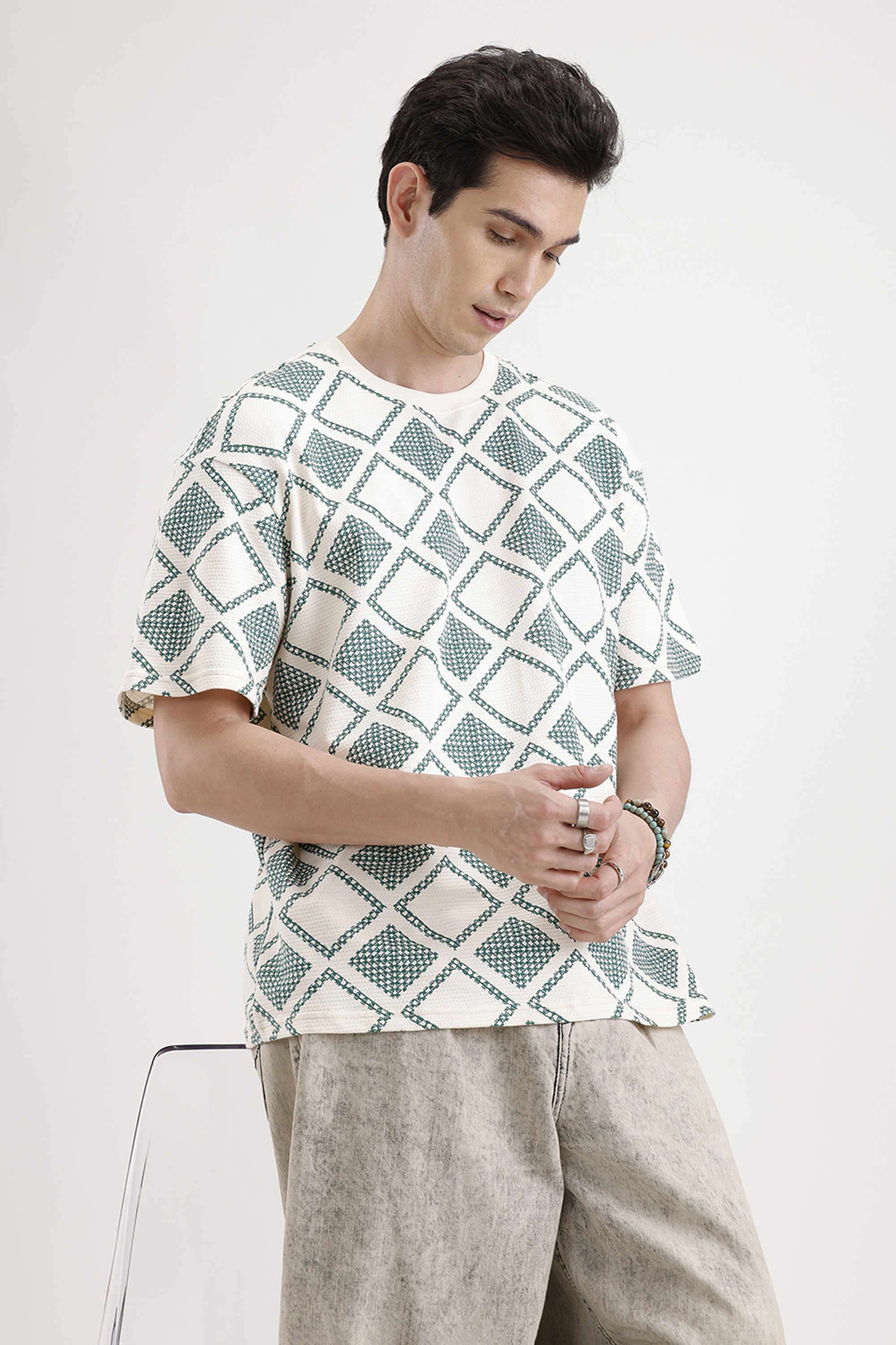 Geometric-Print-Cotton-Polo-Men-s-T-Shirt