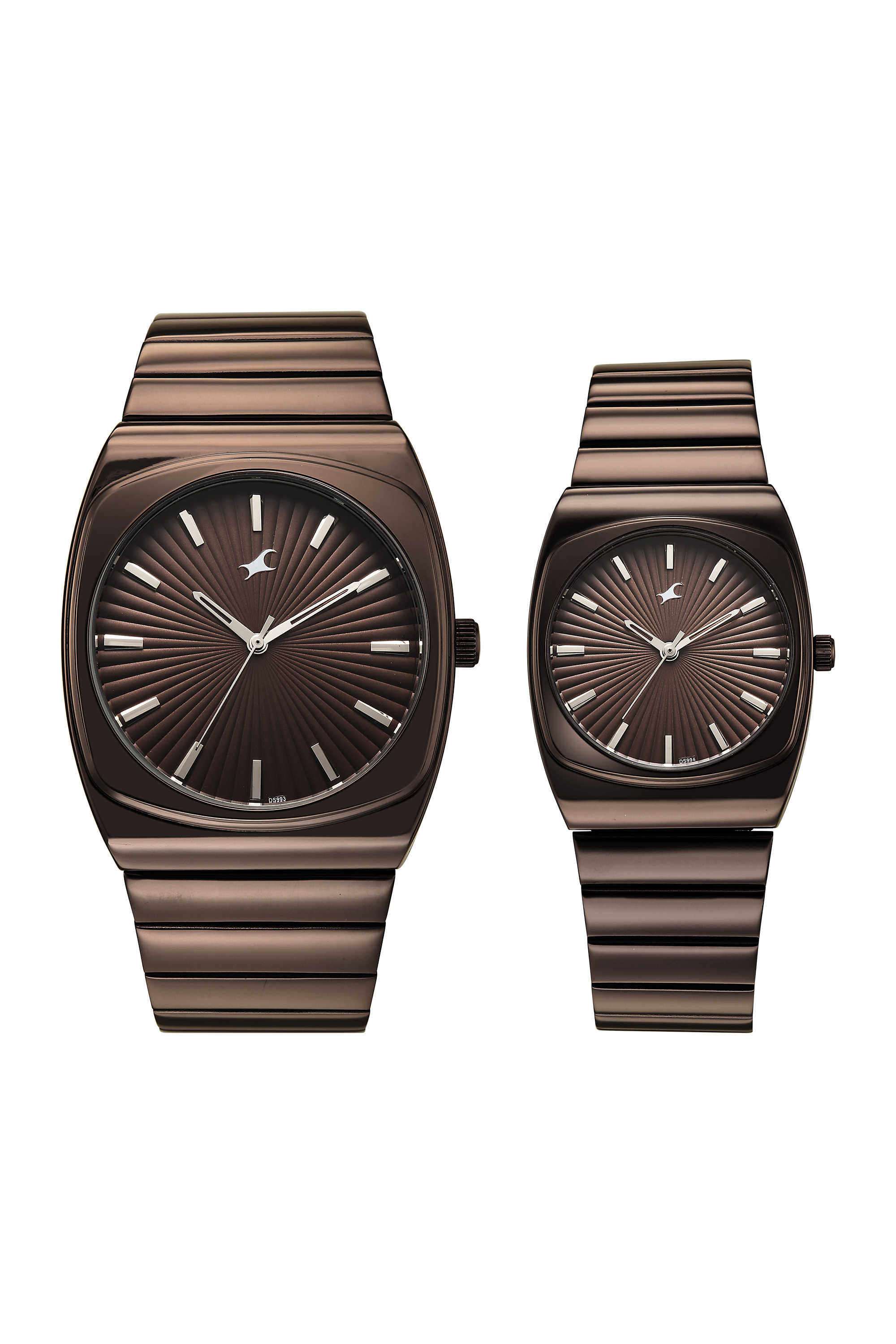 Mixmatched-5.0-47-mm-Brown-Dial-Stainless-Steel-Analogue-Watch-For-Couple---3819268060QM03