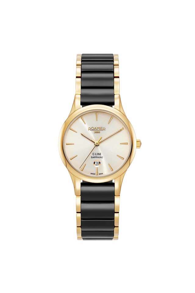 Womens-30-mm-C-Line-Champagne-Dial-Ceramic-Analogue-Watch---658844-48-35-61