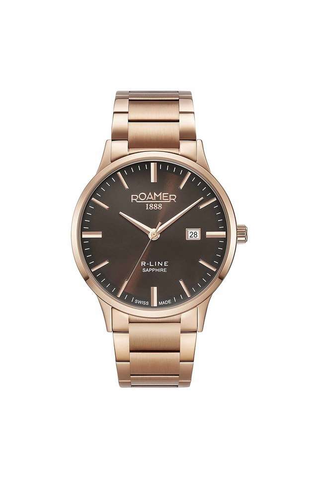 Buy Roamer NoColour Mens 43 mm R-Line Classic Brown Dial Stainless