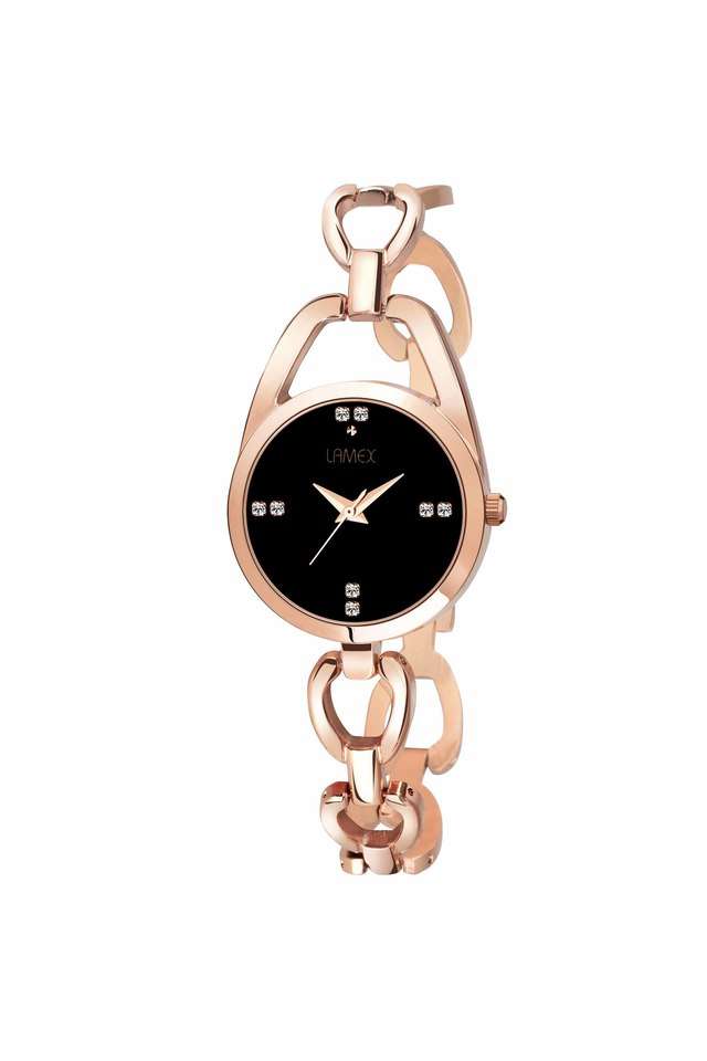 Buy Lamex NoColour Womens Black Dial Metallic Analogue watch