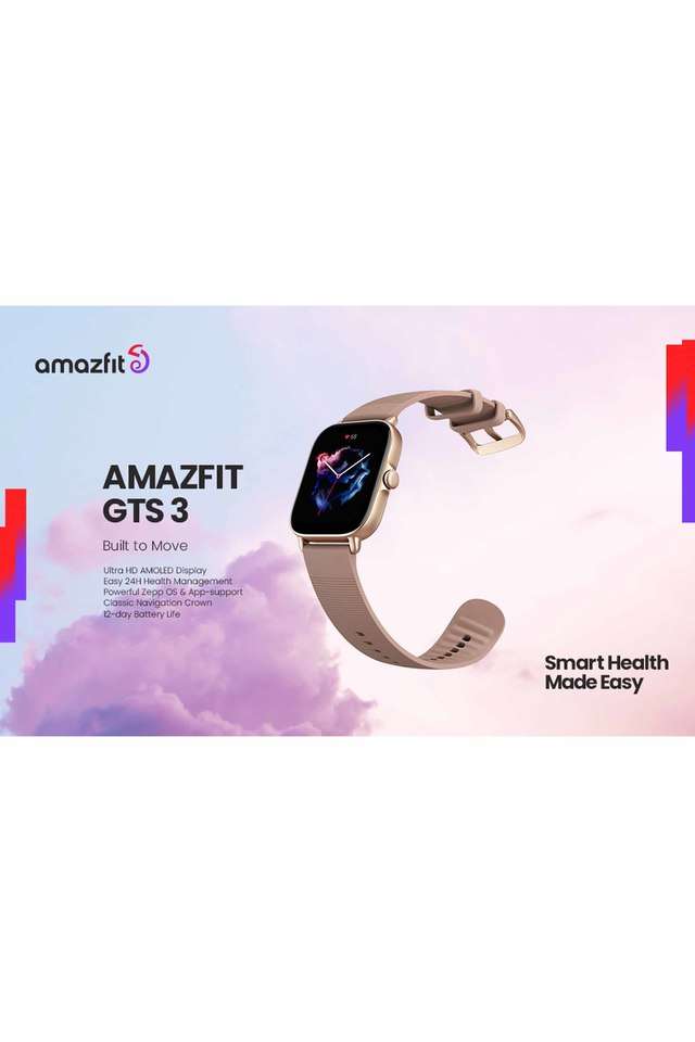 Buy Amazfit NoColour Unisex 42 mm GTS Rose Gold Dial Silicone