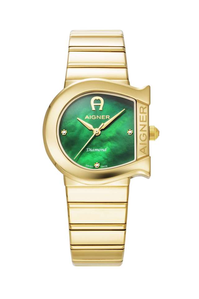 Matera-Diamond-32---31.5-mm-Green-Dial-Stainless-Steel-Analogue-Wrist-Watch-for-Women---AIAGW232003W