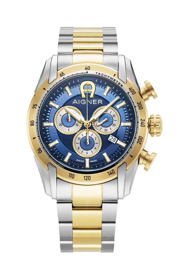 Benevento-Men-s-44-mm-Analogue-Quartz-Watch---Blue-Dial-with-Two-Toned-Stainless-Steel-Strap-(AIAGW236001W)
