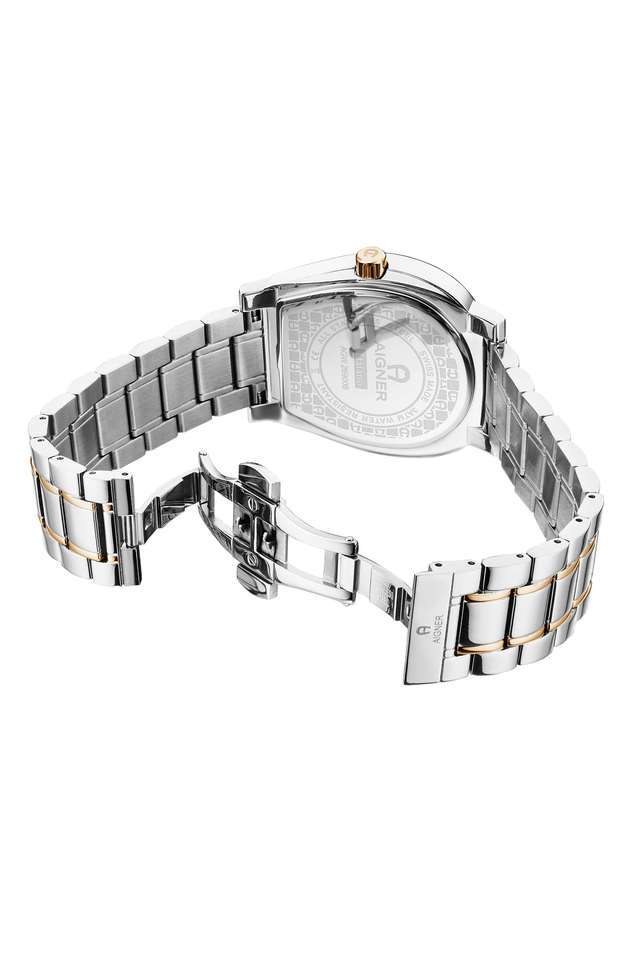 Daiano-Men-s-49-mm-Analogue-Quartz-Watch---Brown-Dial-with-Silver-Stainless-Steel-Strap-(AIAGW269008W)