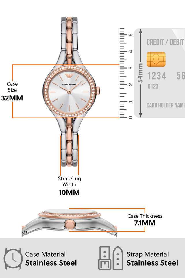 Buy Emporio Armani NoColour 28 mm Silver Dial Stainless Steel
