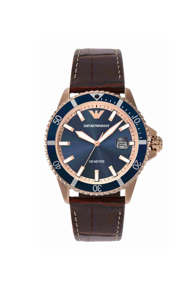 Quartz-42-mm-Blue-Dial-Leather-Analogue-Wrist-Watch---AR11556