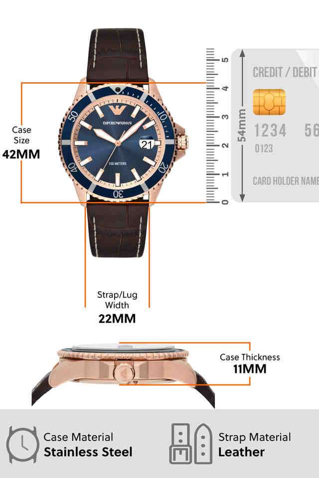 腕時計 EMPORIO ARMANI Buy Emporio Armani NoColour Quartz 42 mm Blue Dial Leather