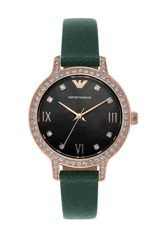 Cleo-32-mm-Green-Dial-Leather-Analogue-Watch-For-Women---AR11577I