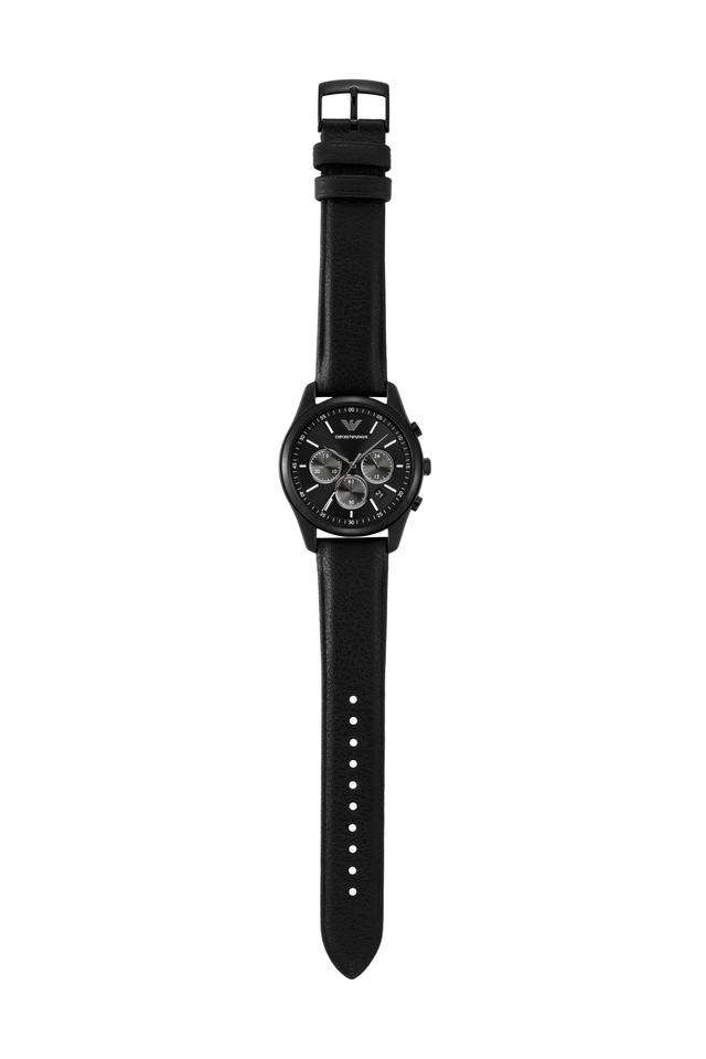 Quartz-41-mm-Black-Dial-Leather-Chronograph-Wrist-Watch-for-Men---AR11583I