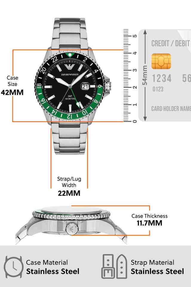 Buy Emporio Armani NoColour Quartz 42 mm Black Dial Stainless