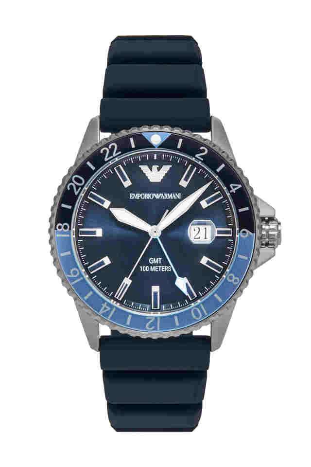 Quartz-42-mm-Blue-Dial-Silicone-Analogue-Wrist-Watch-for-Men---AR11592I