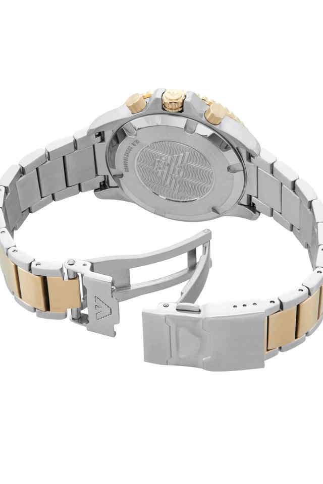 Quartz-43-mm-Beige-Dial-Stainless-Steel-Chronograph-Wrist-Watch-For-Men---AR11606