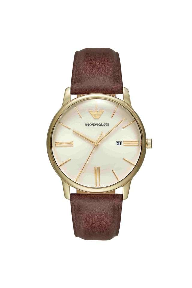 Quartz-42-mm-Beige-Dial-Leather-Analogue-Wrist-Watch-for-Men---AR11610