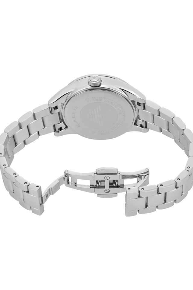 Women-s-36mm-Analogue-Quartz-Watch---Blue-Dial-with-Silver-Stainless-Steel-Strap-(AR11628)