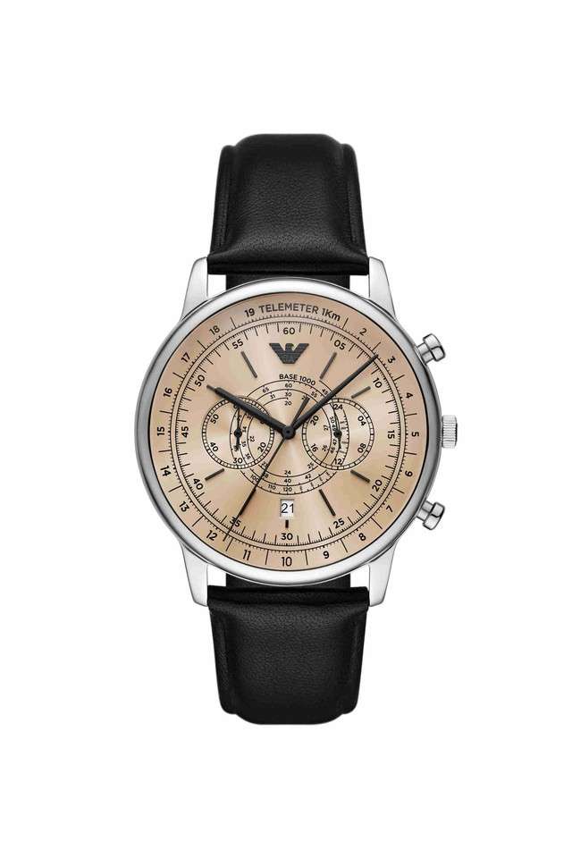 Quartz-42-mm-White-Dial-Leather-Chronograph-Watch-for-Men---AR11634