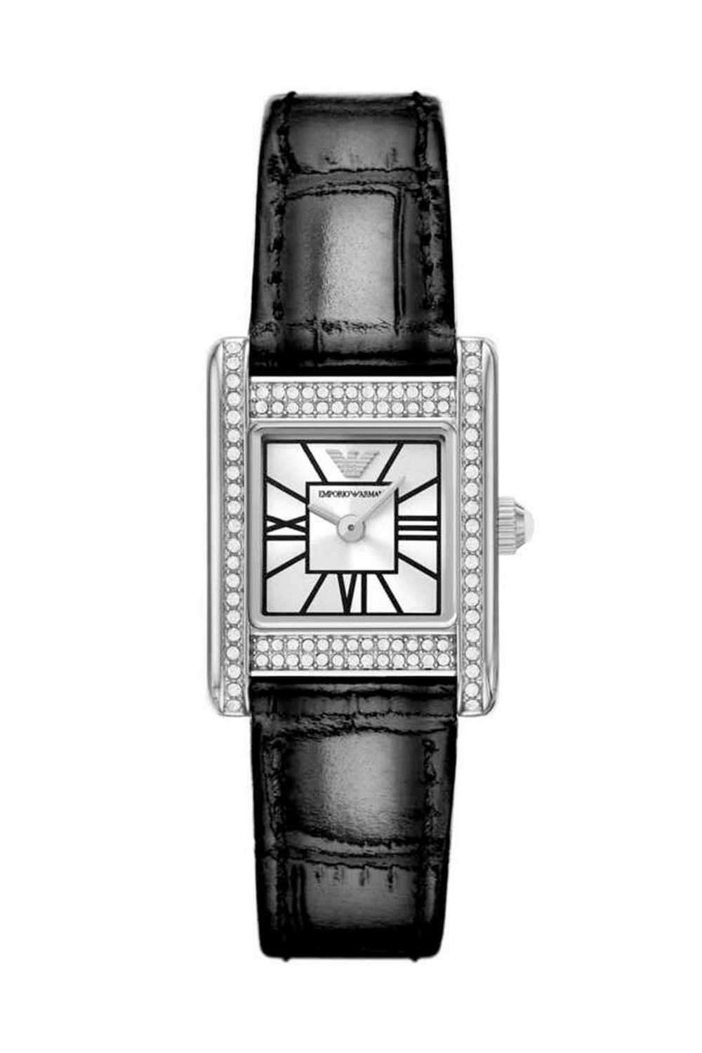 Genni-Women-s-20-mm-Analogue-Quartz-Watch---Silver-Dial-with-Black-Leather-Strap-(WAR11660I)