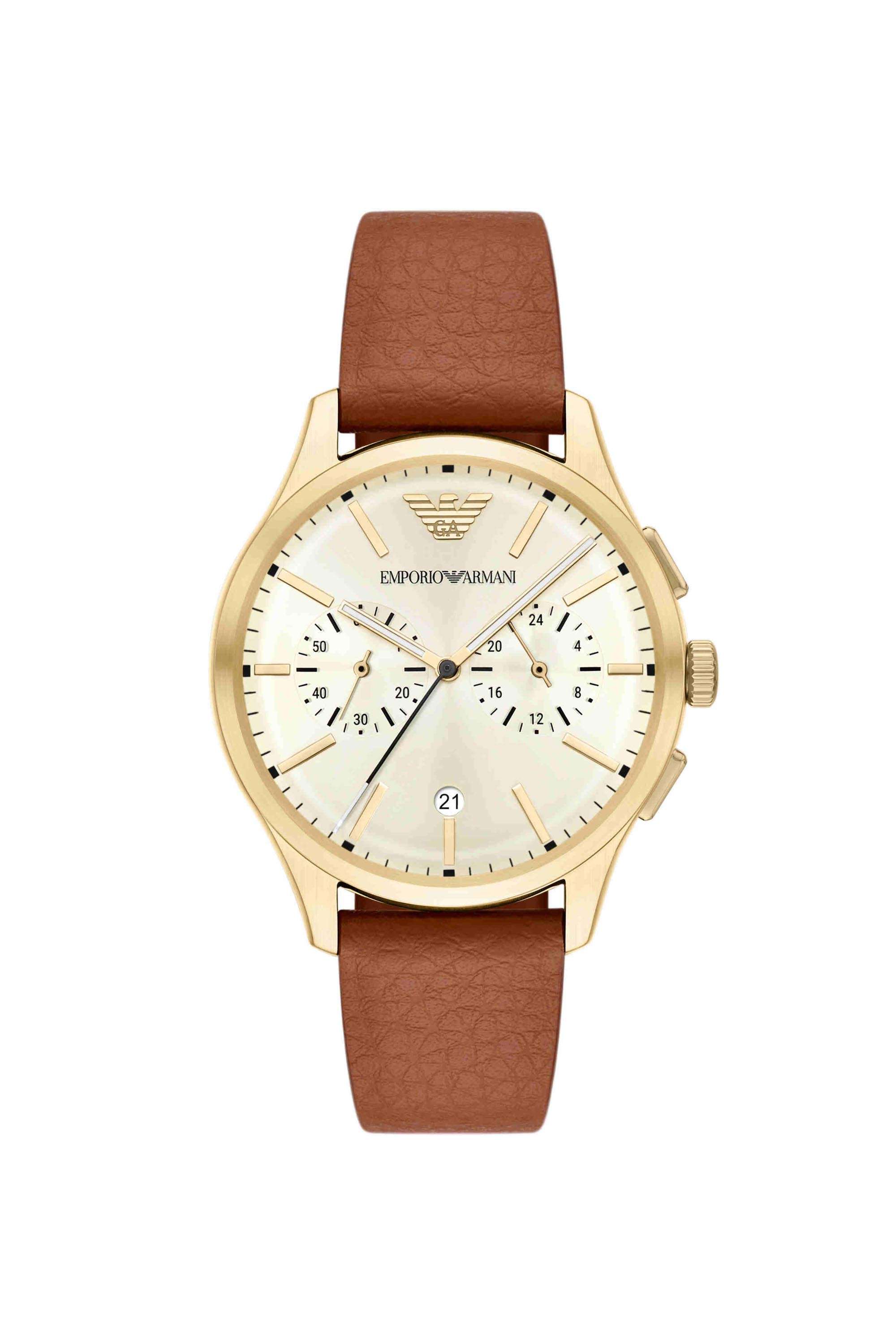 42-mm-Beige-Dial-Rubber-Chronograph-Watch-For-Men---AR11714