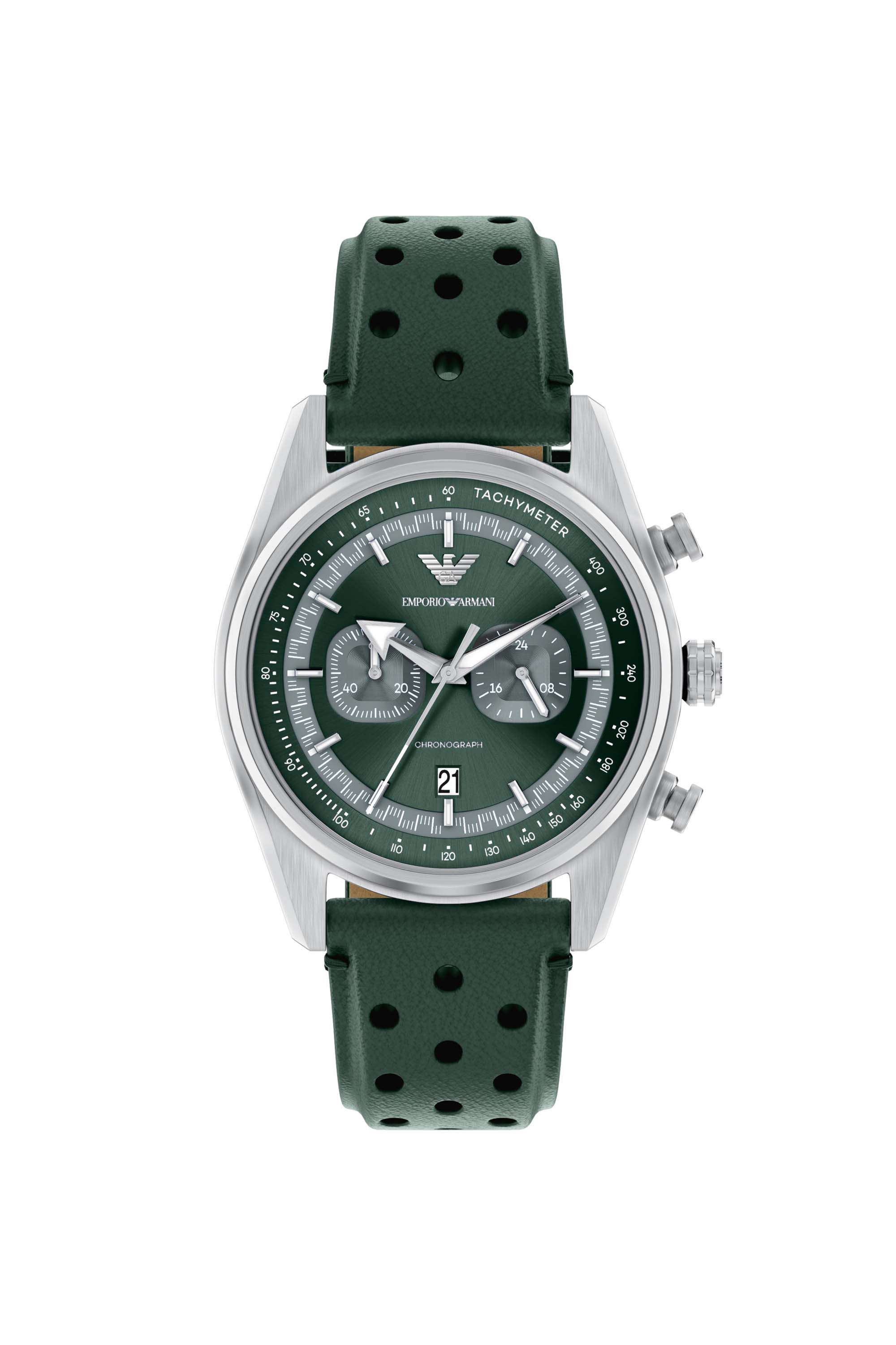 42-mm-Green-Dial-Leather-Chronograph-Watch-For-Men---AR11782